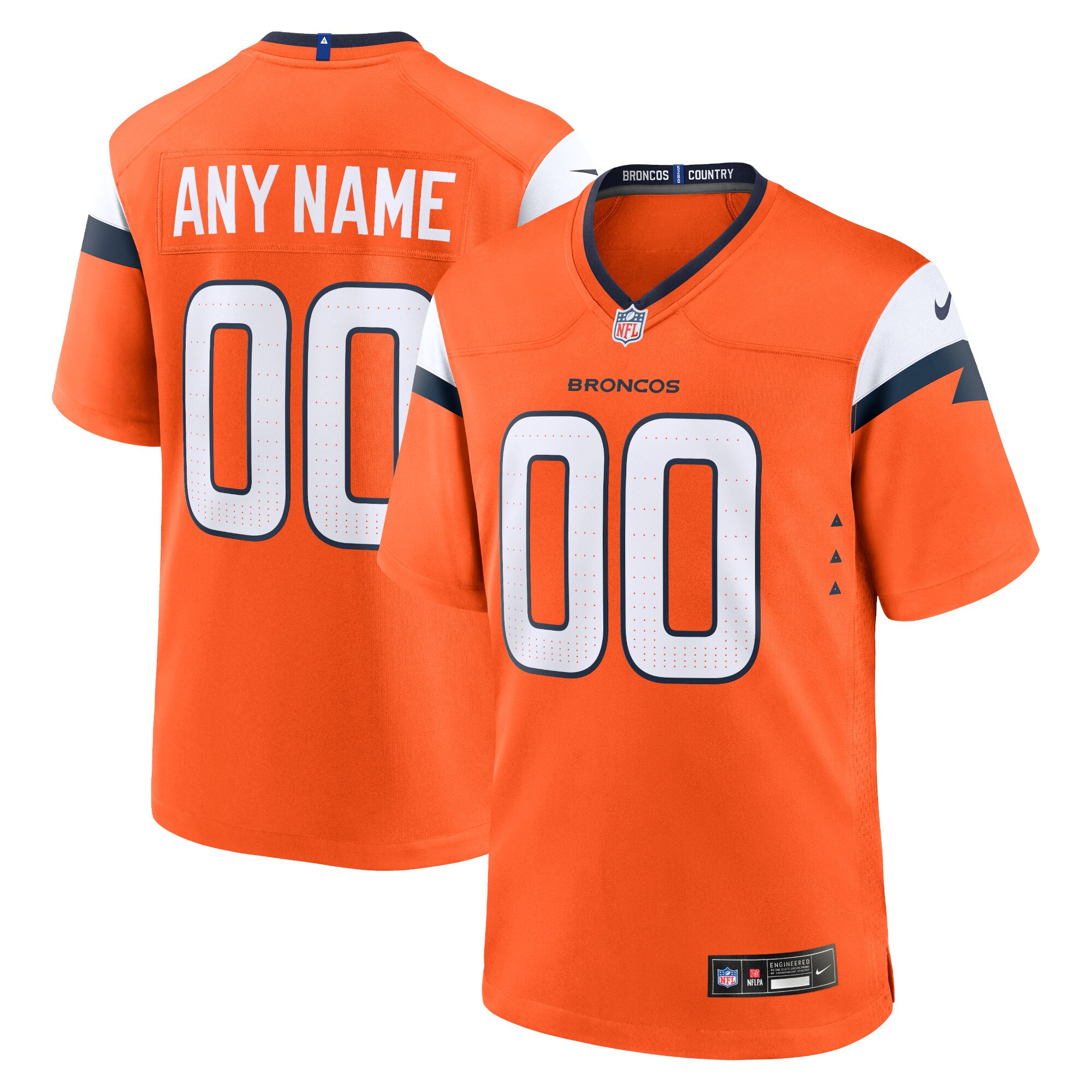  Denver Broncos Nike Custom Game Jersey - Orange