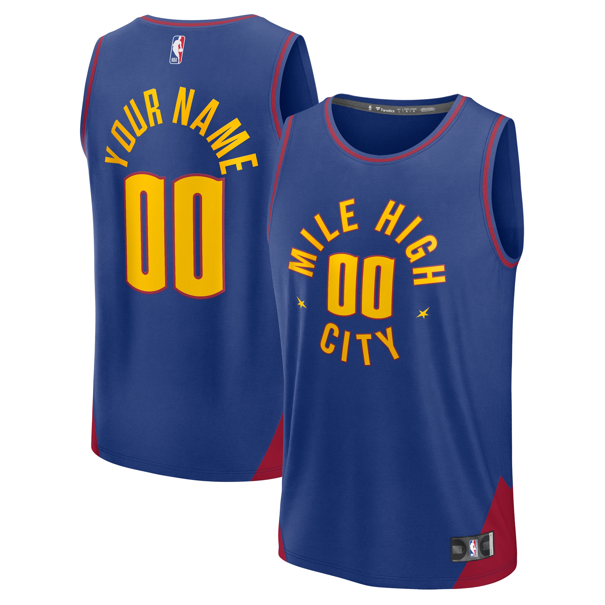 Denver Nuggets Fanatics Fast Break Custom Jersey Statement Edition - Blue
