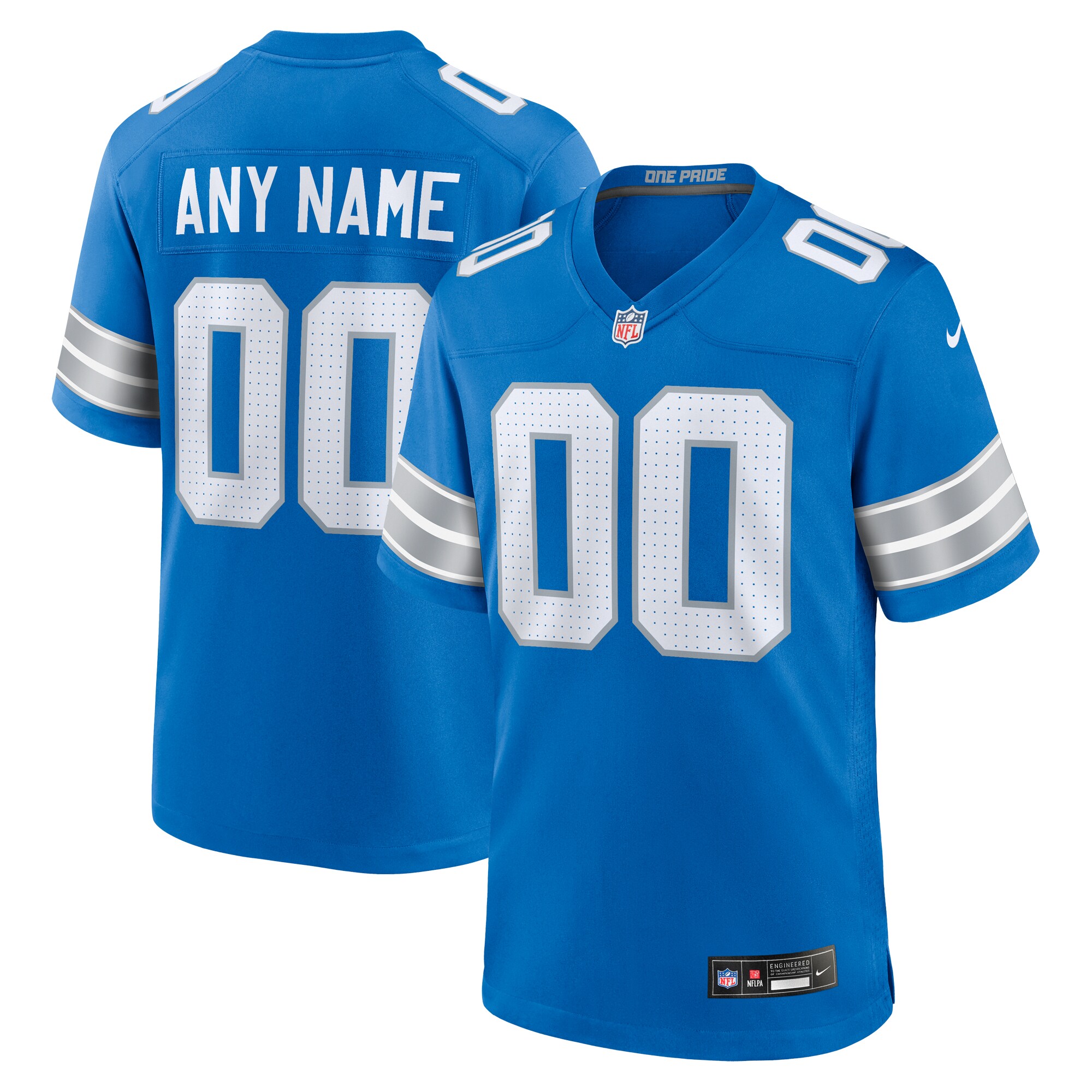  Detroit Lions Nike Custom Game Jersey - Blue