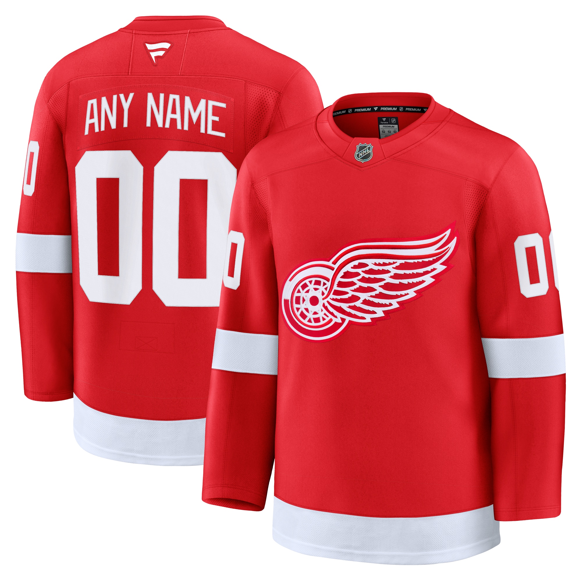 Detroit Red Wings Fanatics Home Premium Custom Jersey - Red