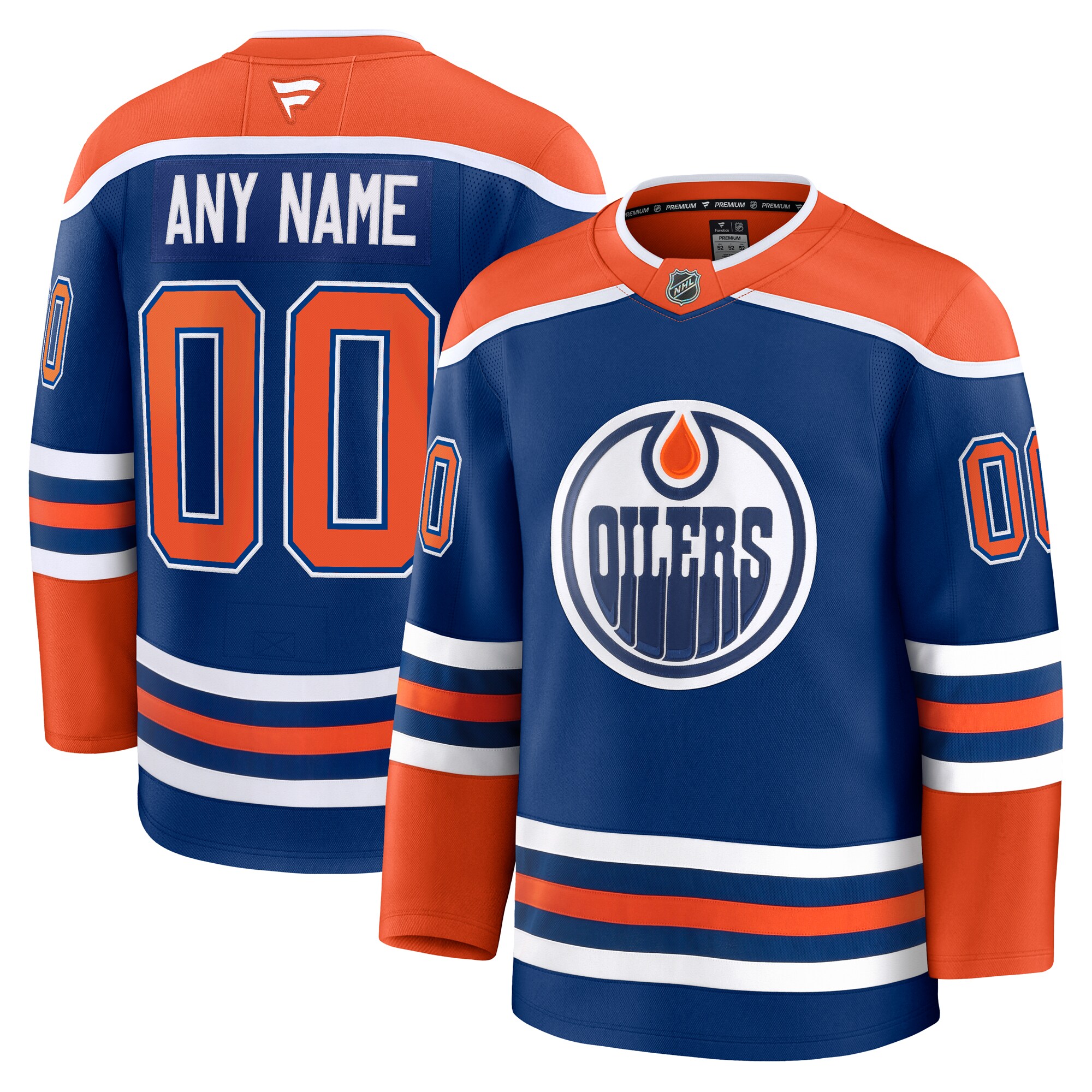 Edmonton Oilers Fanatics Home Premium Custom Jersey - Royal