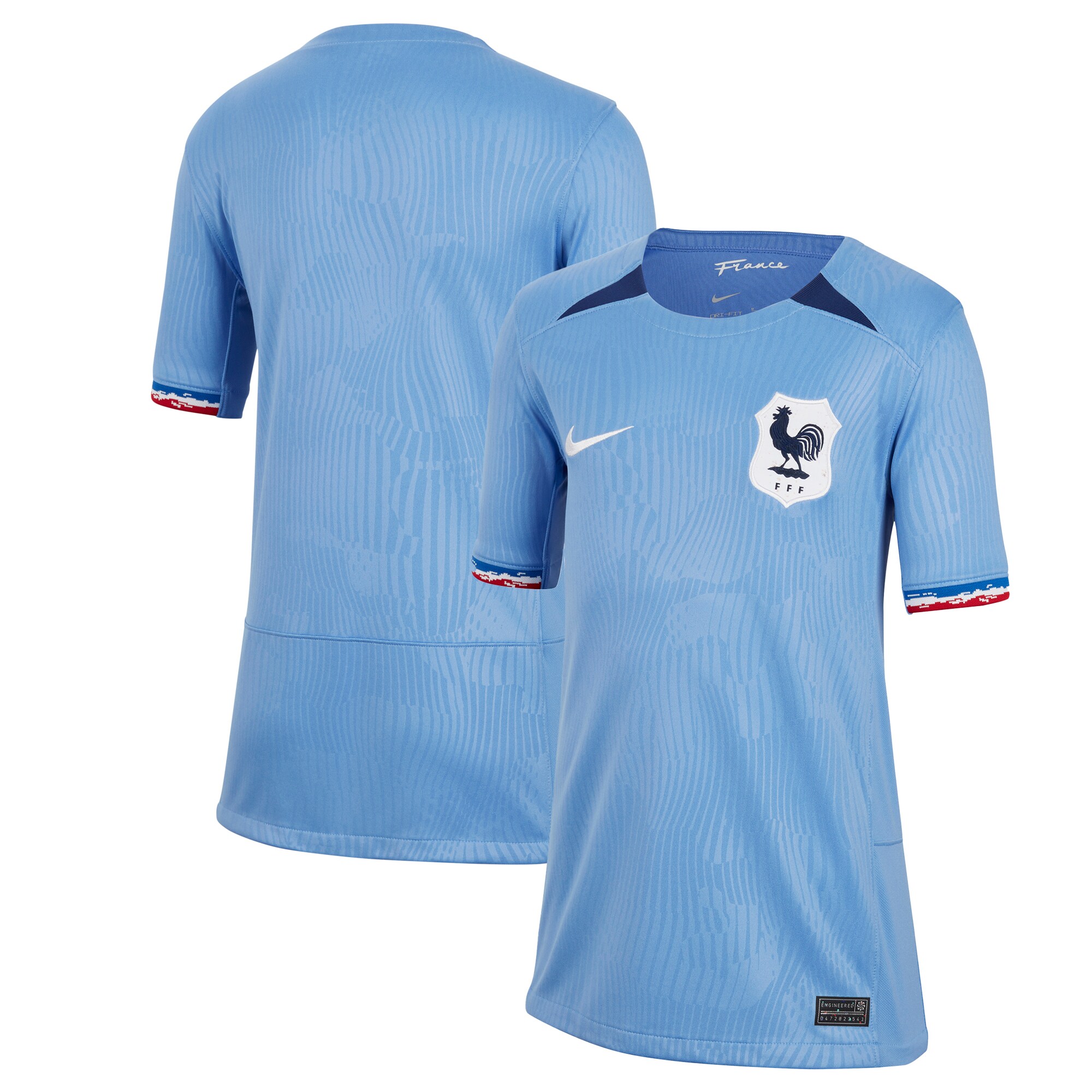  France Women's National Team Nike Youth 2023 Home Stadium Replica Jersey - Blue