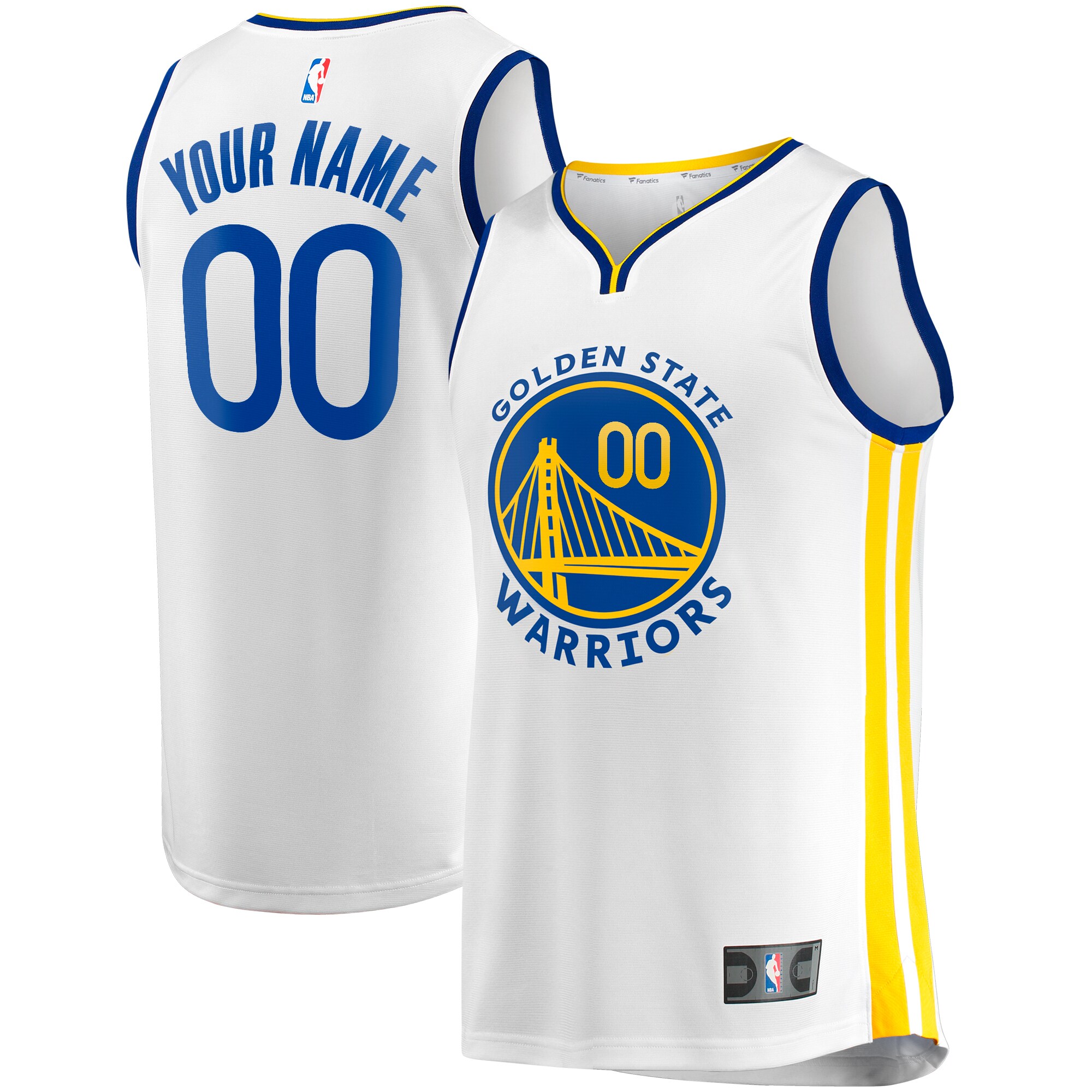  Golden State Warriors Fanatics Youth Fast Break Replica Custom Jersey - Association Edition - White