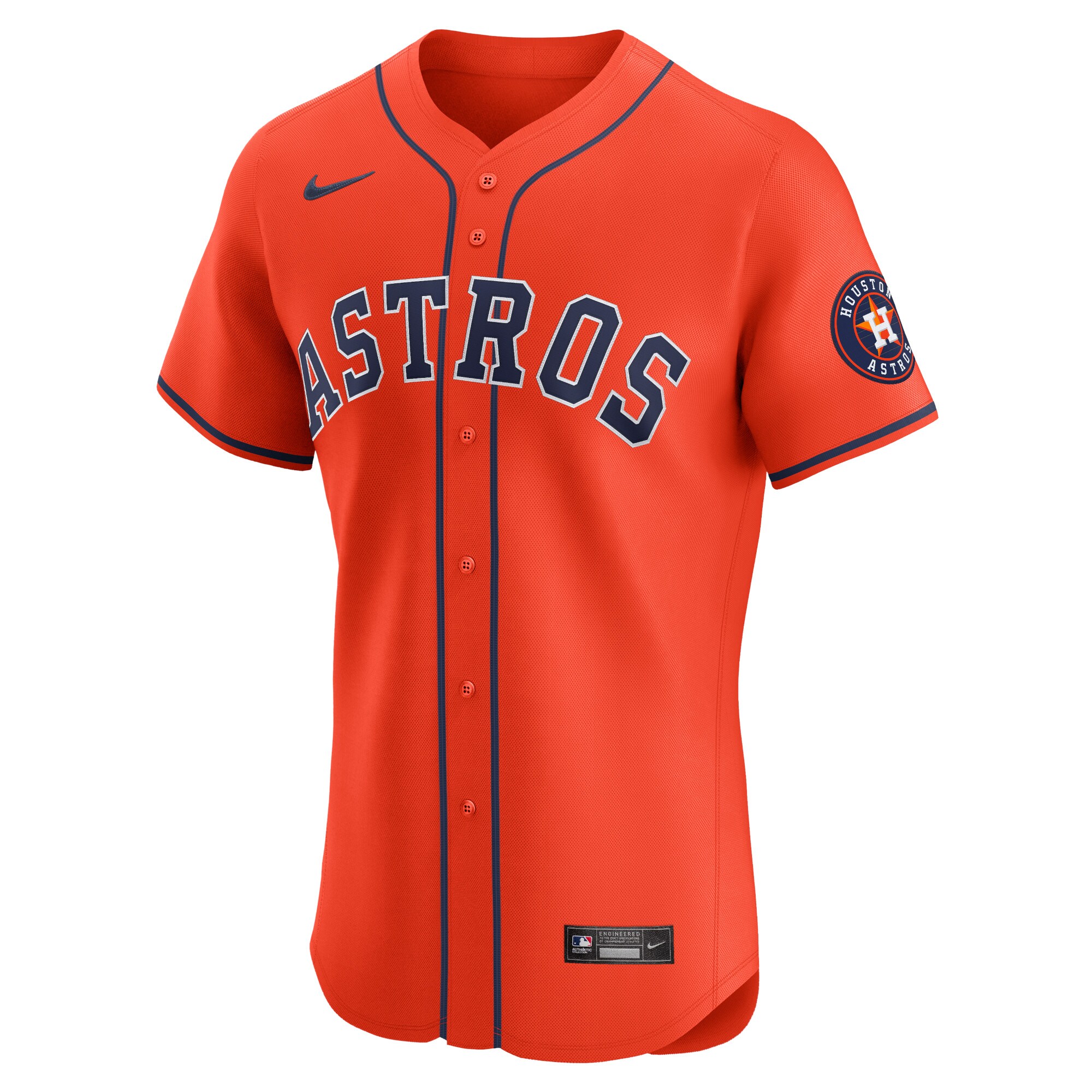  Houston Astros Nike Alternate Vapor Premier Elite Patch Jersey - Orange