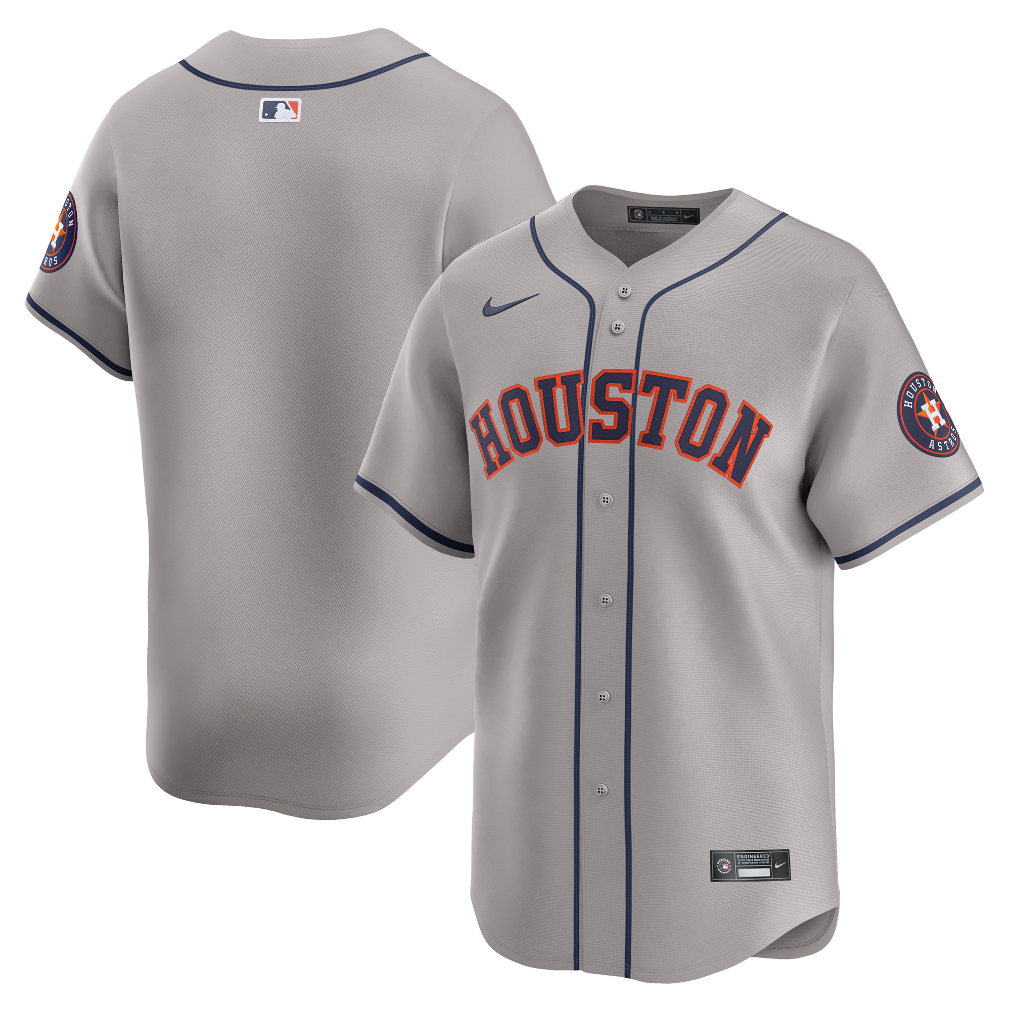  Houston Astros Nike Away Limited Jersey - Gray
