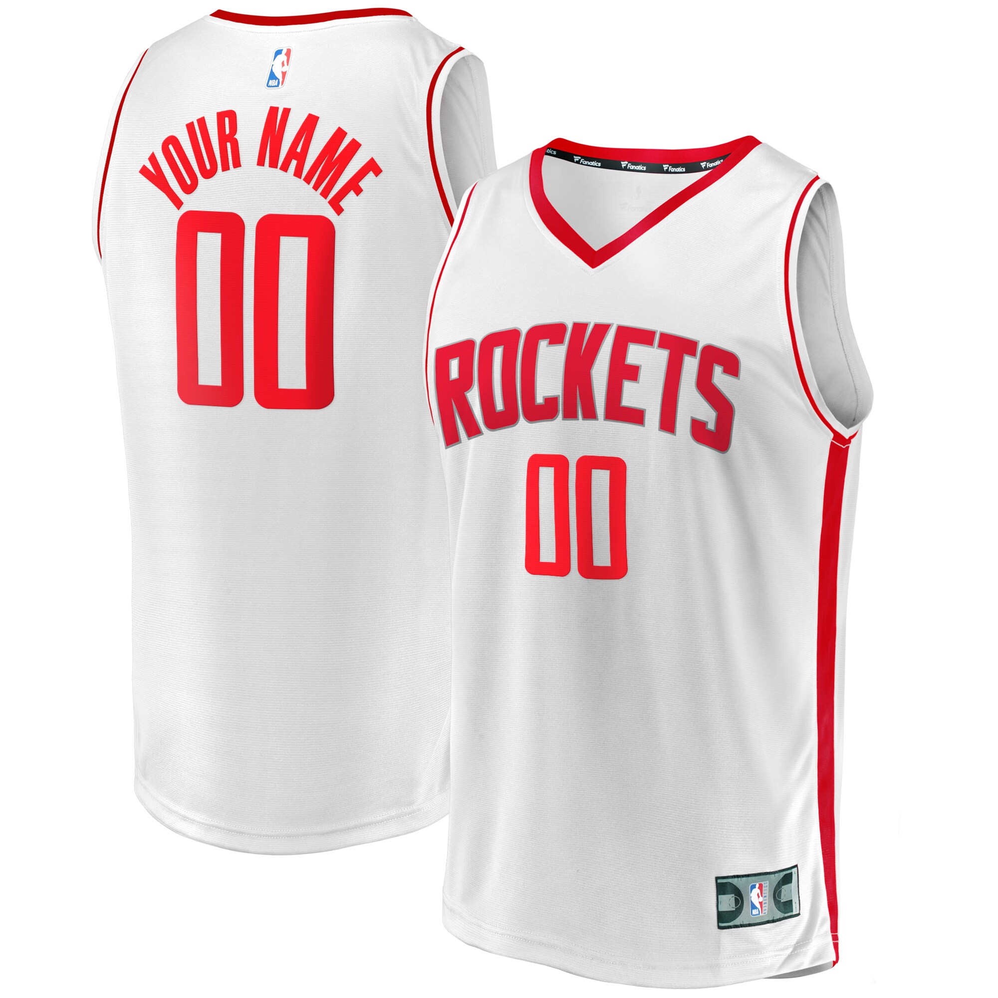  Houston Rockets Fanatics Youth Fast Break Replica Custom Jersey - Association Edition - White