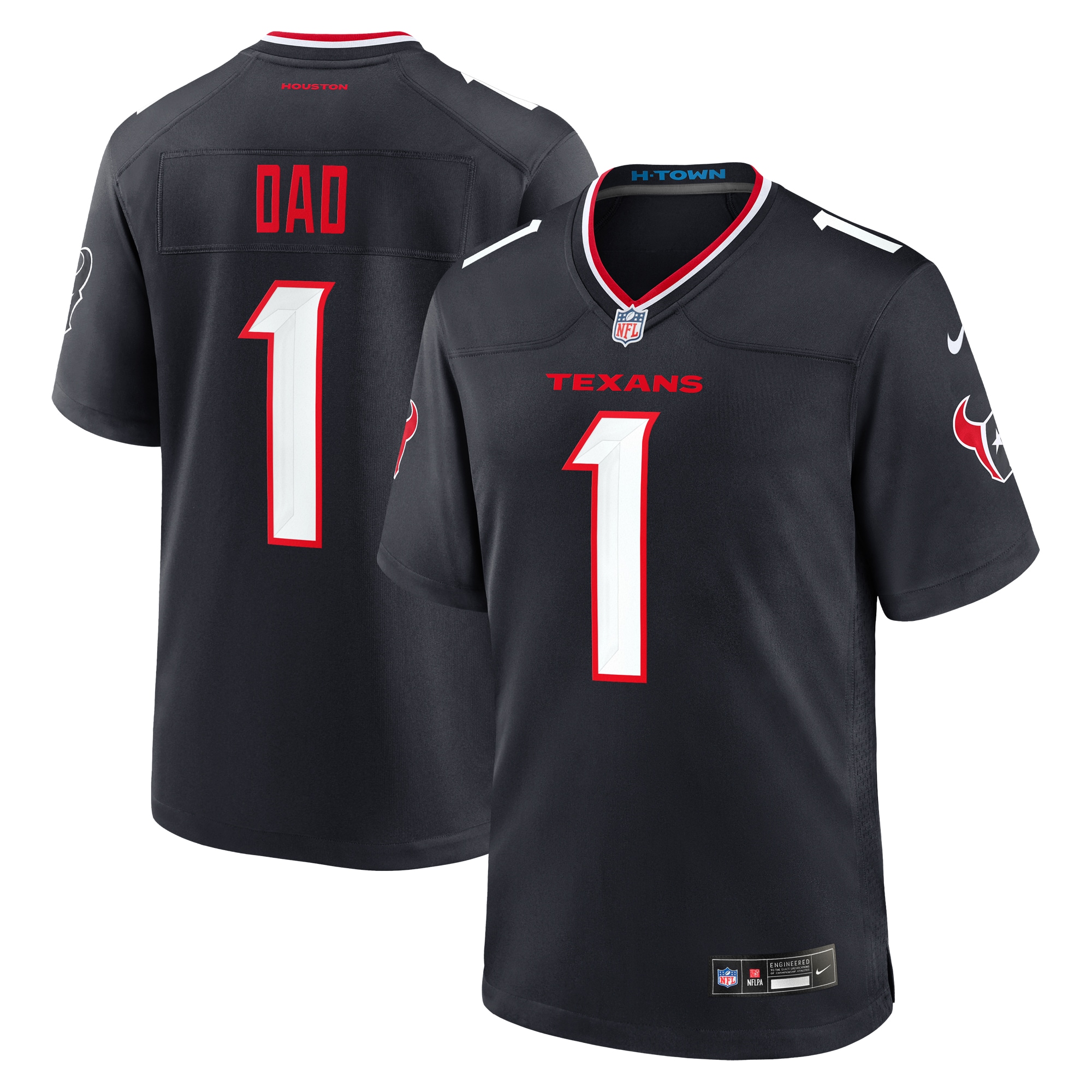  Houston Texans Nike #1 Dad Game Jersey - Navy