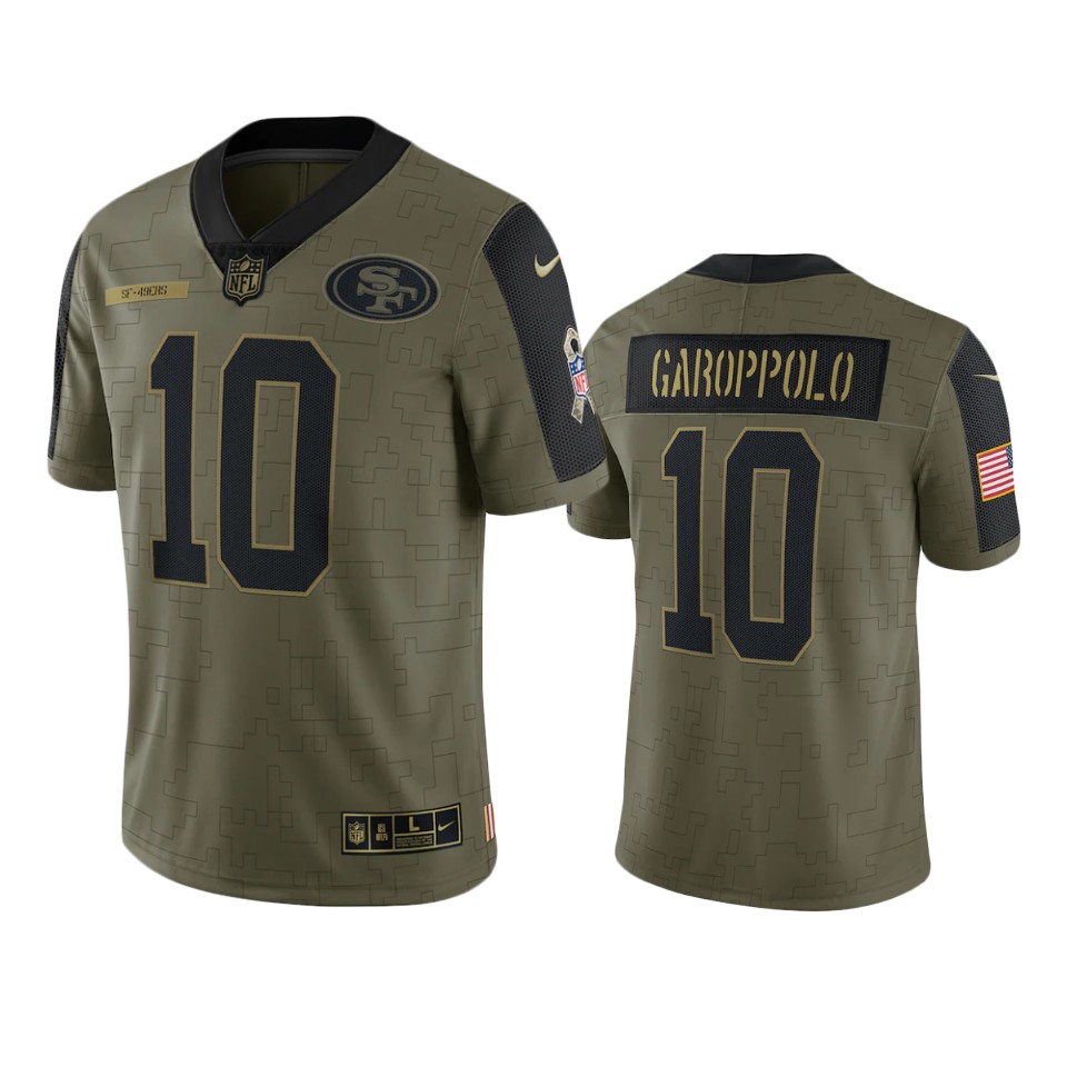  Jimmy Garoppolo Limited Jersey Olive 2021 Salute To Service