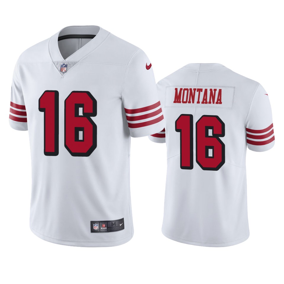  Joe Montana White Color Rush Limited Jersey