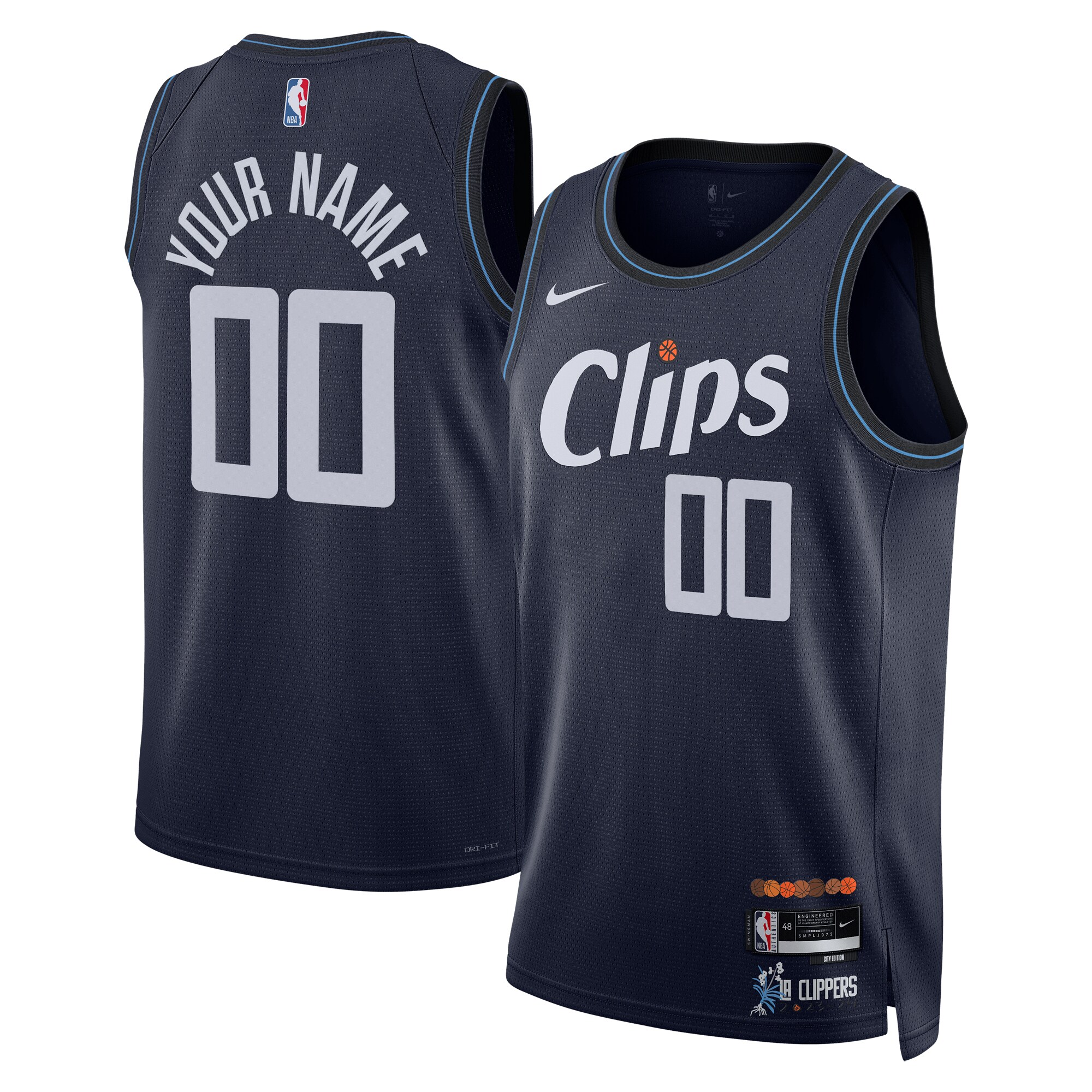  LA Clippers Nike Unisex 2023/24 Custom Swingman Jersey - Navy - City Edition