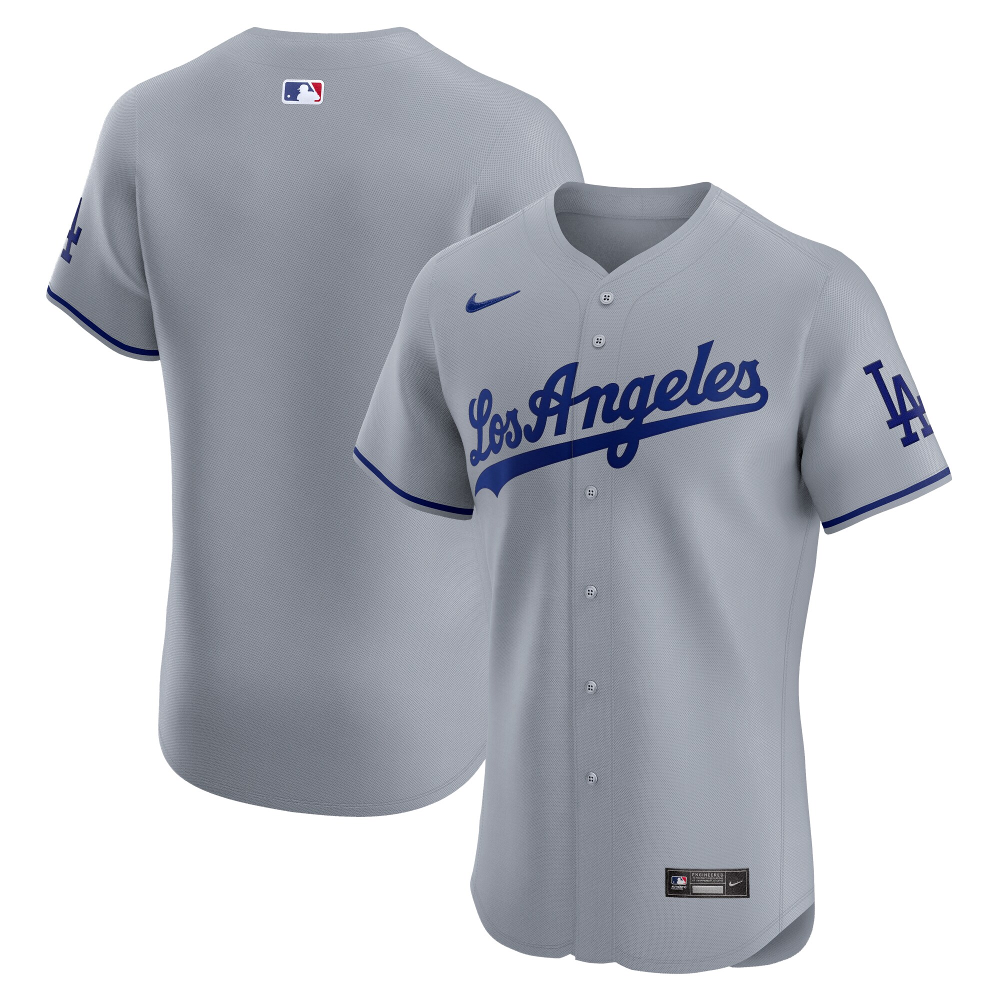  Los Angeles Dodgers Nike Road Vapor Premier Elite Patch Jersey - Gray