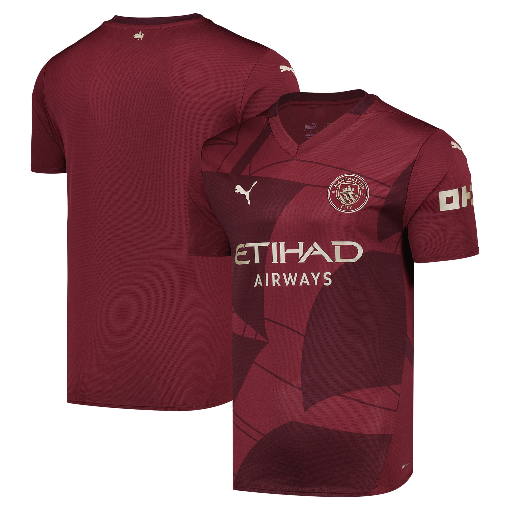  Manchester City Puma 2024/25 Third Replica Blank Jersey - Burgundy