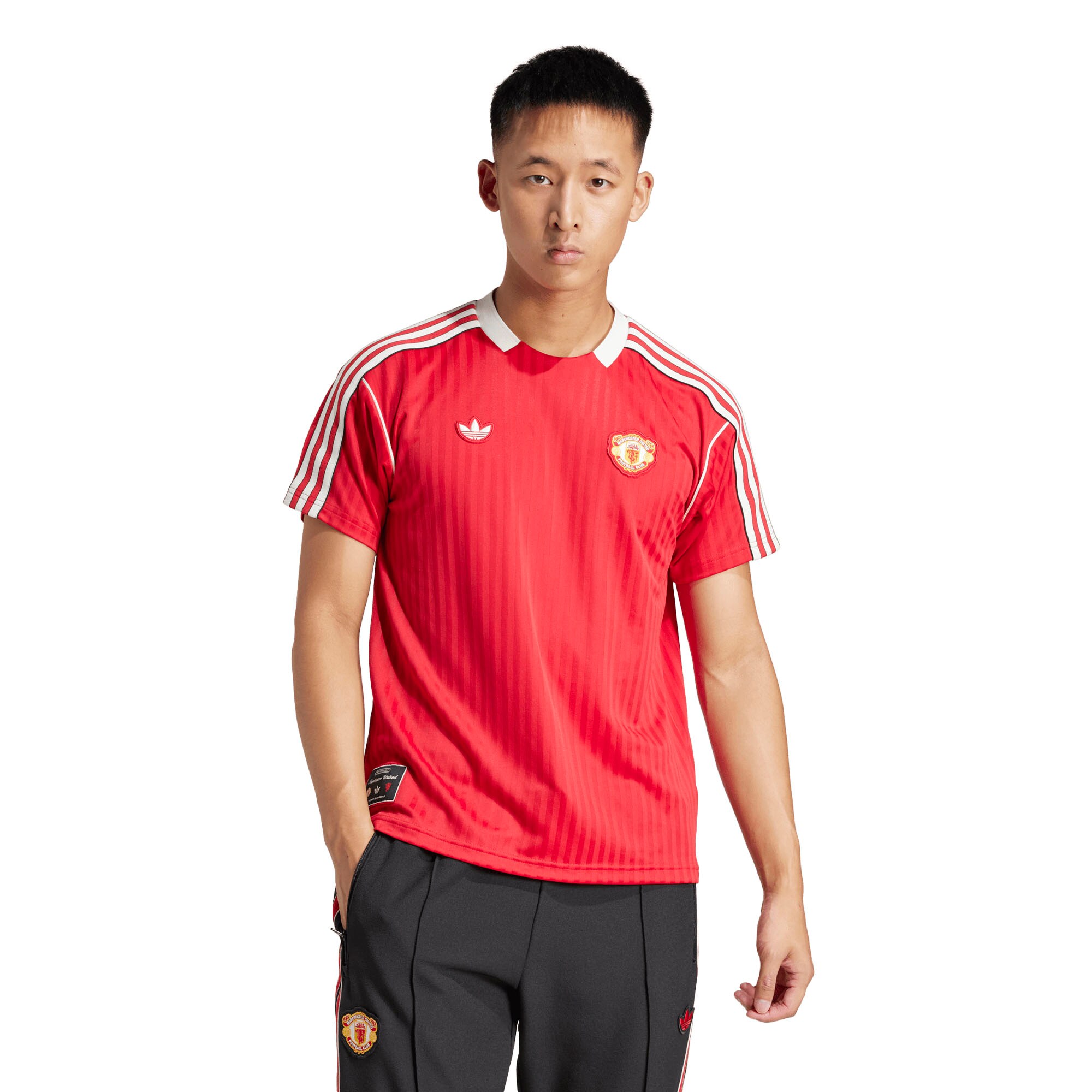  Manchester United adidas Originals Terrace Icons Collection Fashion Jersey - Red