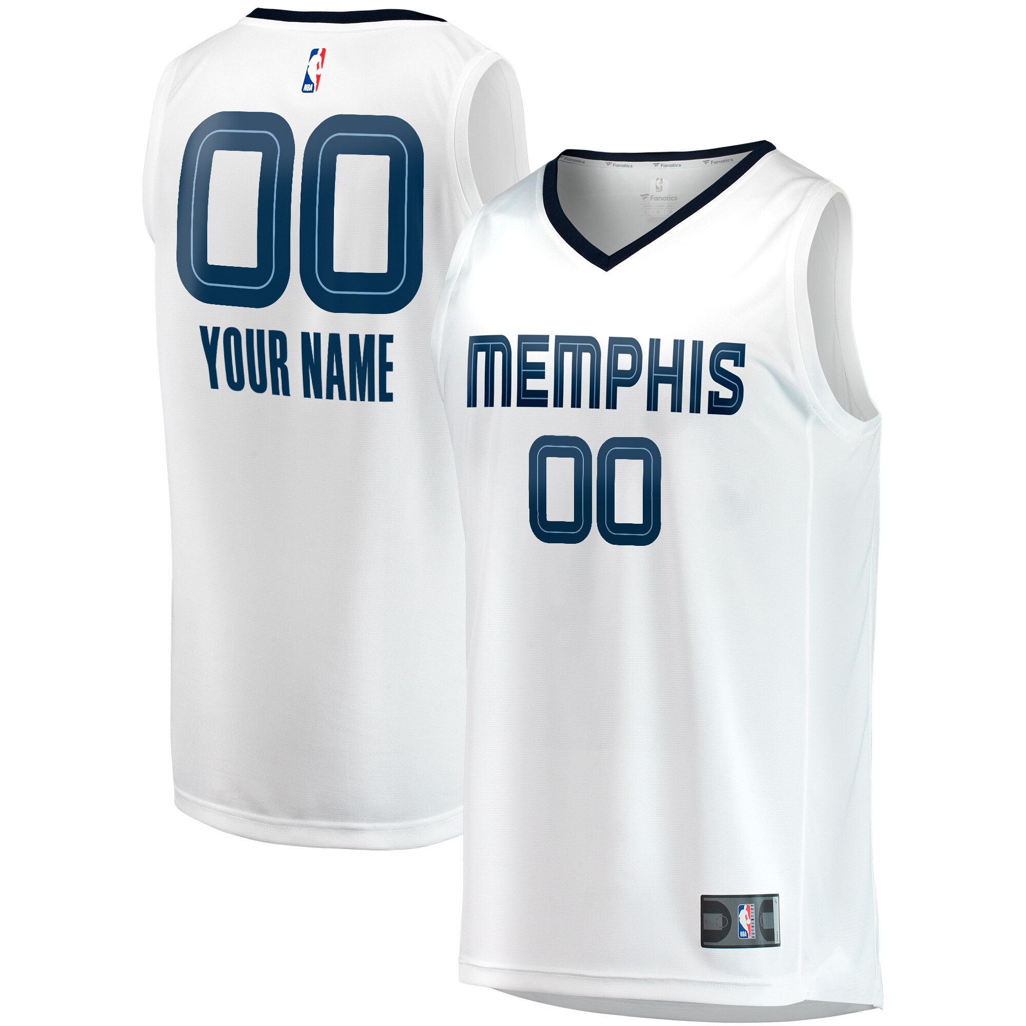  Memphis Grizzlies Fanatics Youth Fast Break Replica Custom Jersey - Association Edition - White