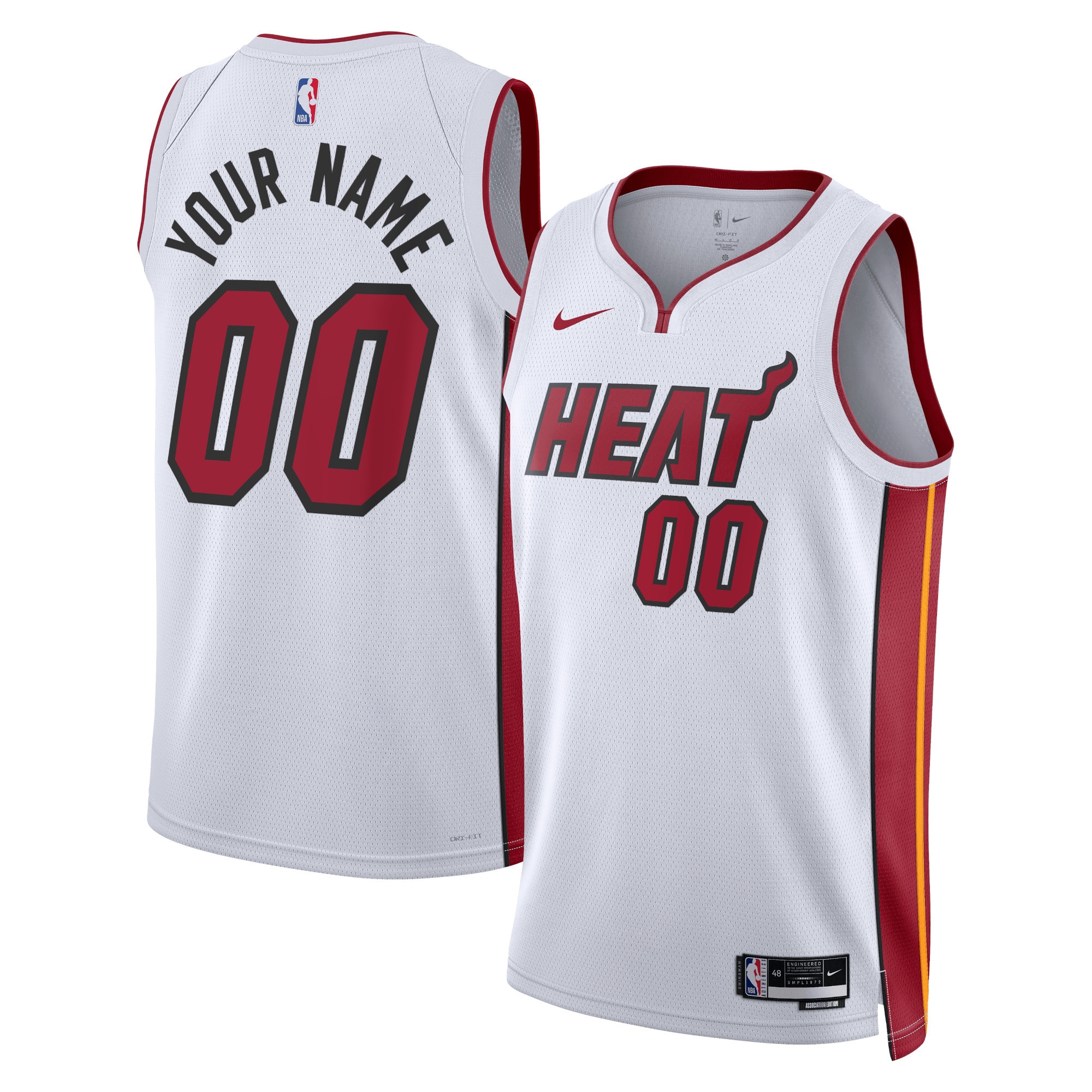Miami Heat Nike Unisex Swingman Custom Jersey White - Association Edition