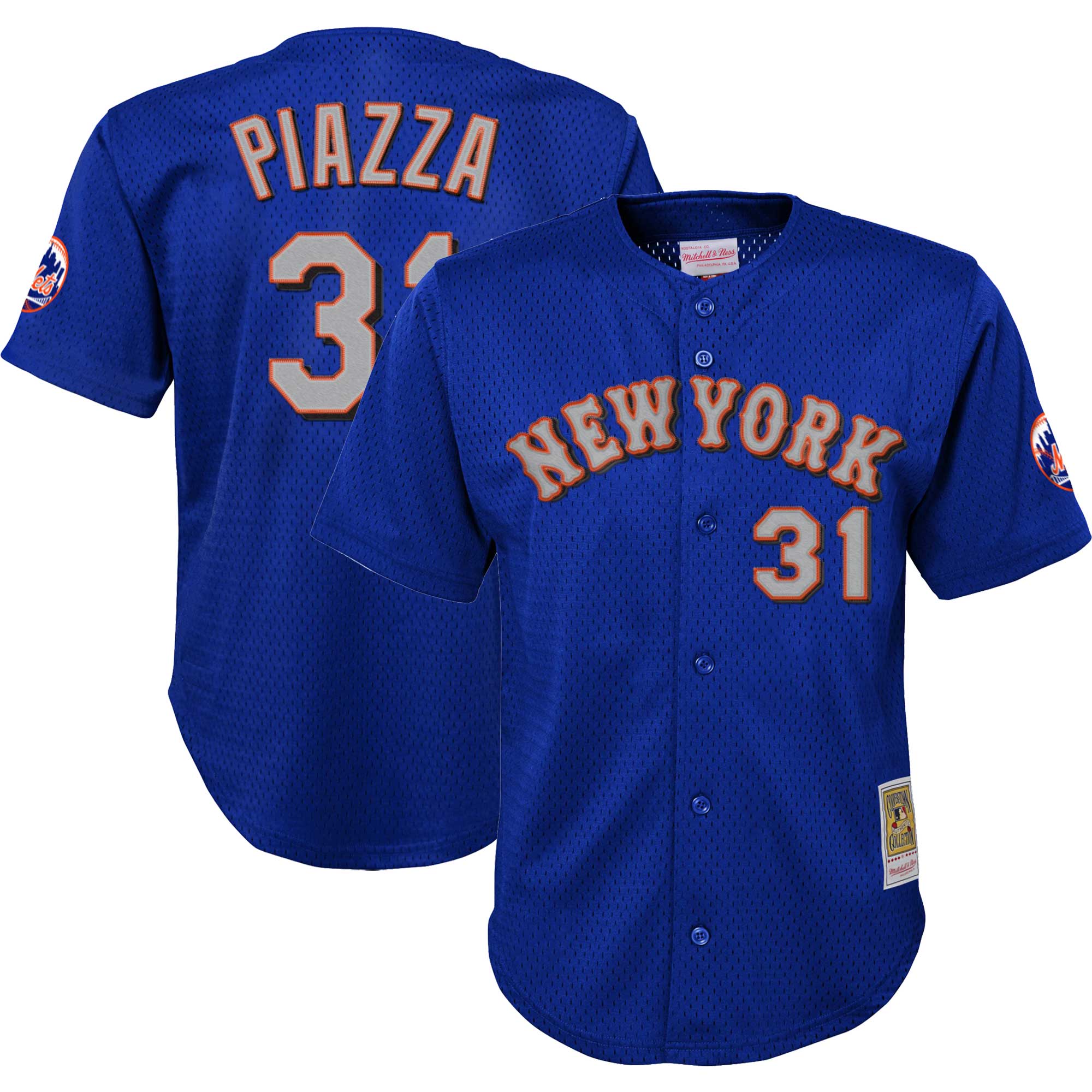 Mike Piazza New York Mets Mitchell & Ness Youth Cooperstown CollectionÂ Mesh Batting Practice Jersey - Royal