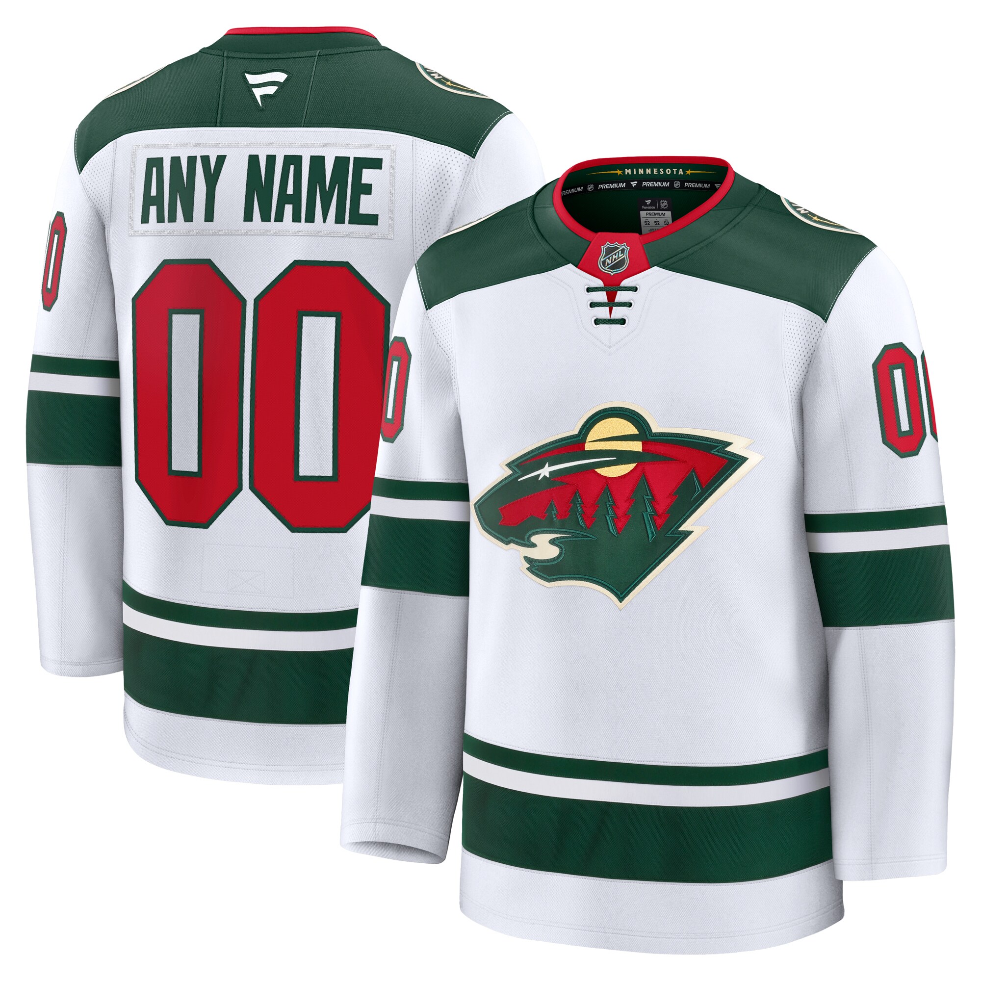 Minnesota Wild Fanatics Away Premium Custom Jersey - White