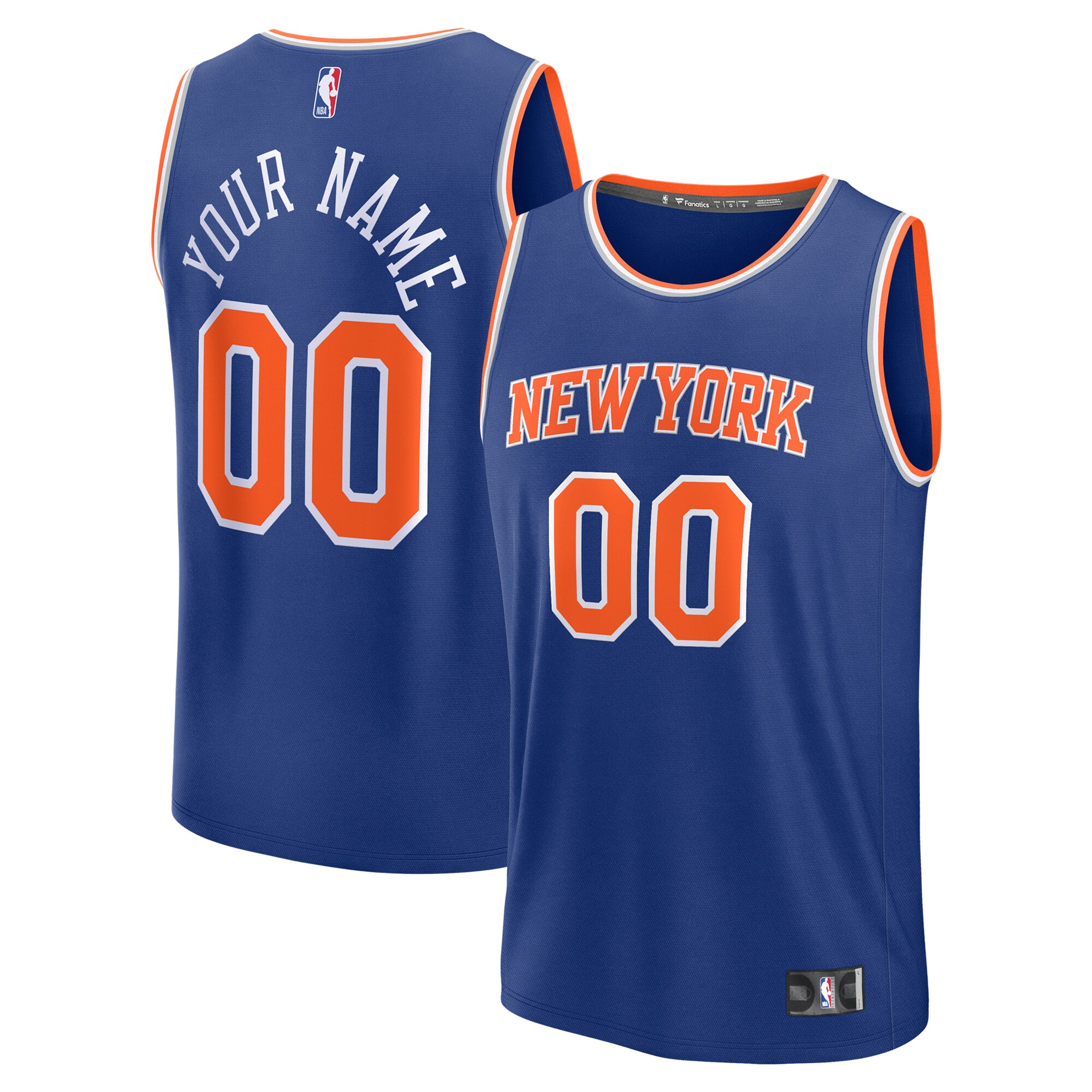 New York Knicks Fanatics Youth Custom Fast Break Jersey - Blue - Icon Edition