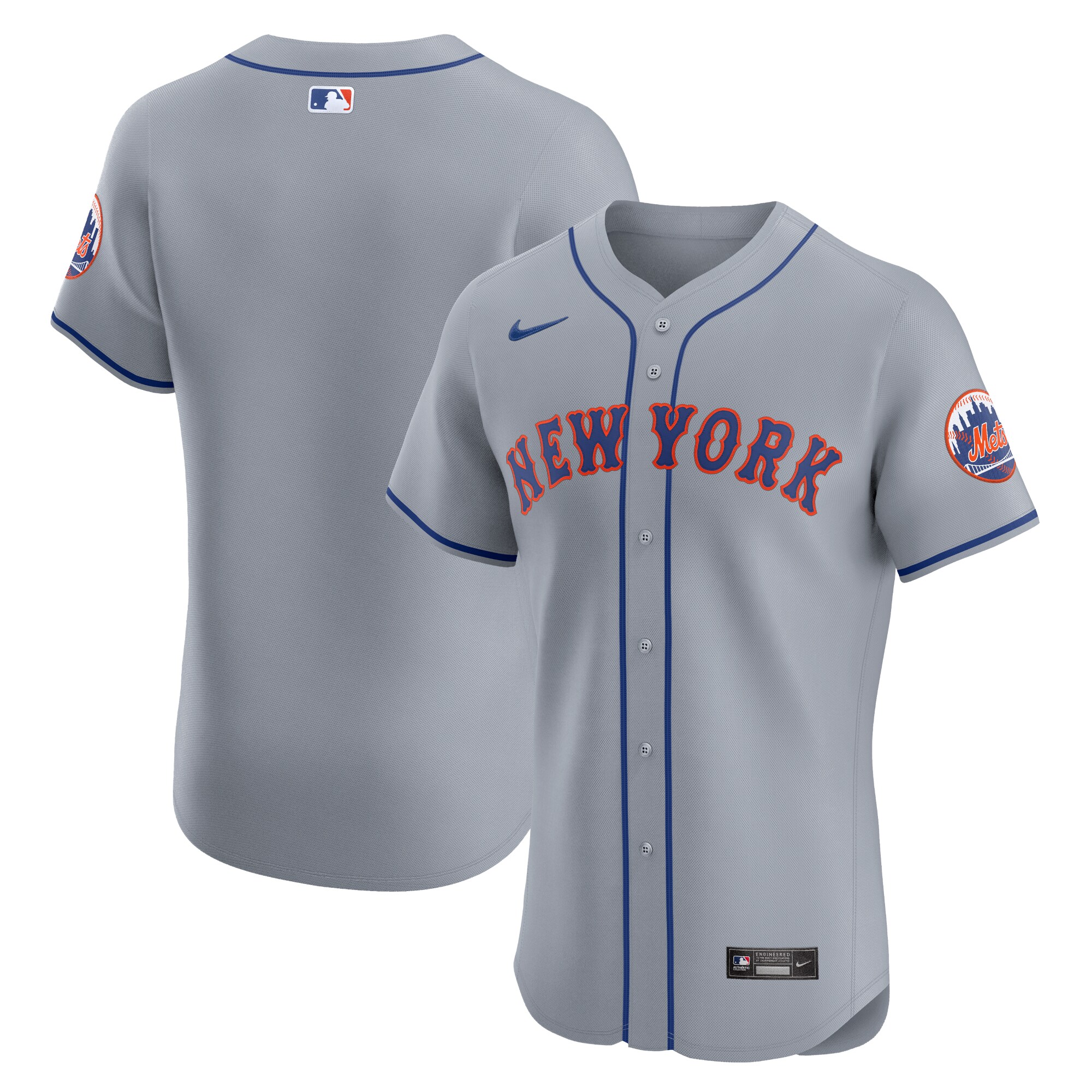  New York Mets Nike Road Vapor Premier Elite Patch Jersey - Gray