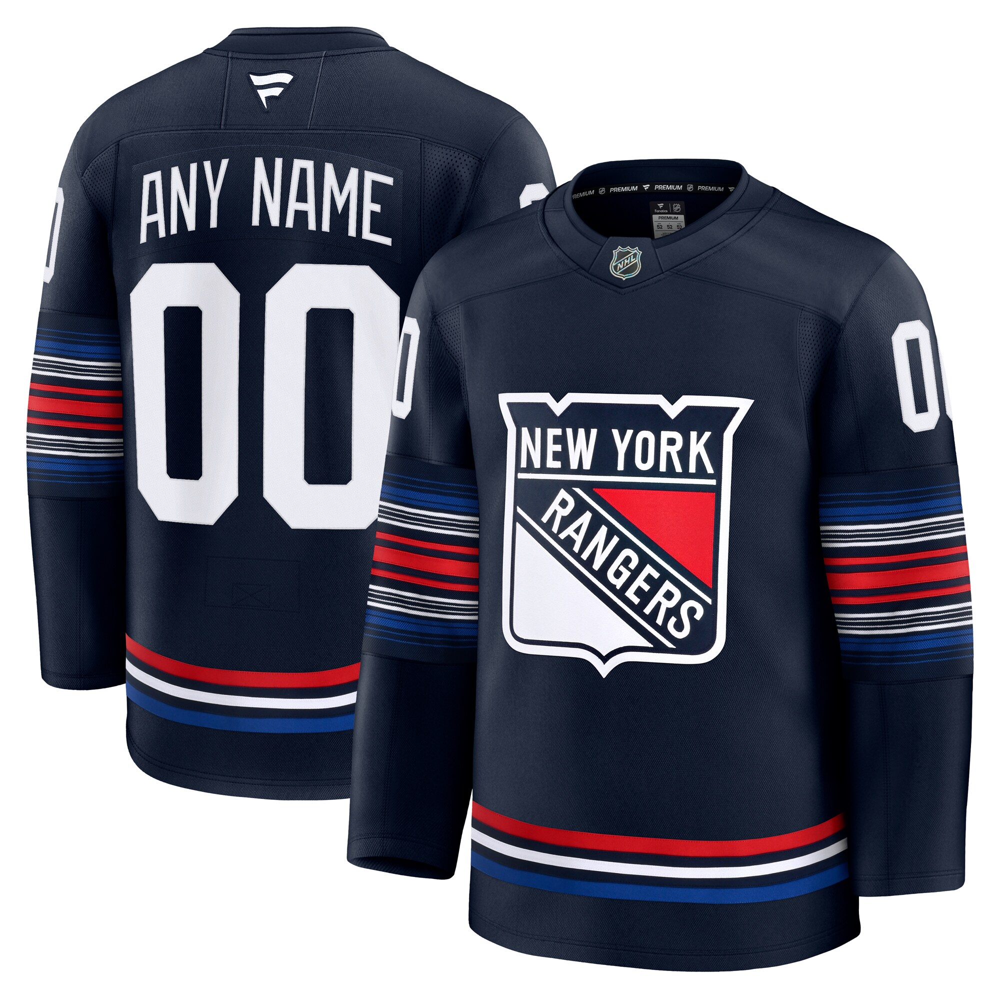 New York Rangers Fanatics Alternate Premium Custom Jersey - Navy