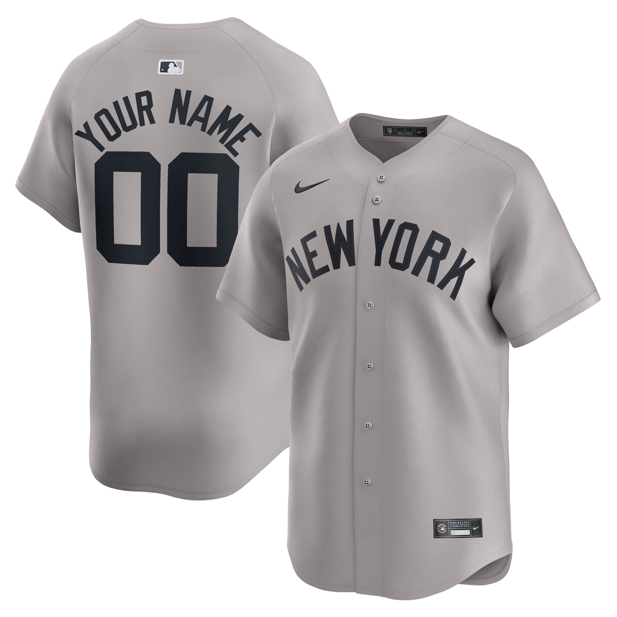  New York Yankees Nike Away Limited Custom Jersey - Gray