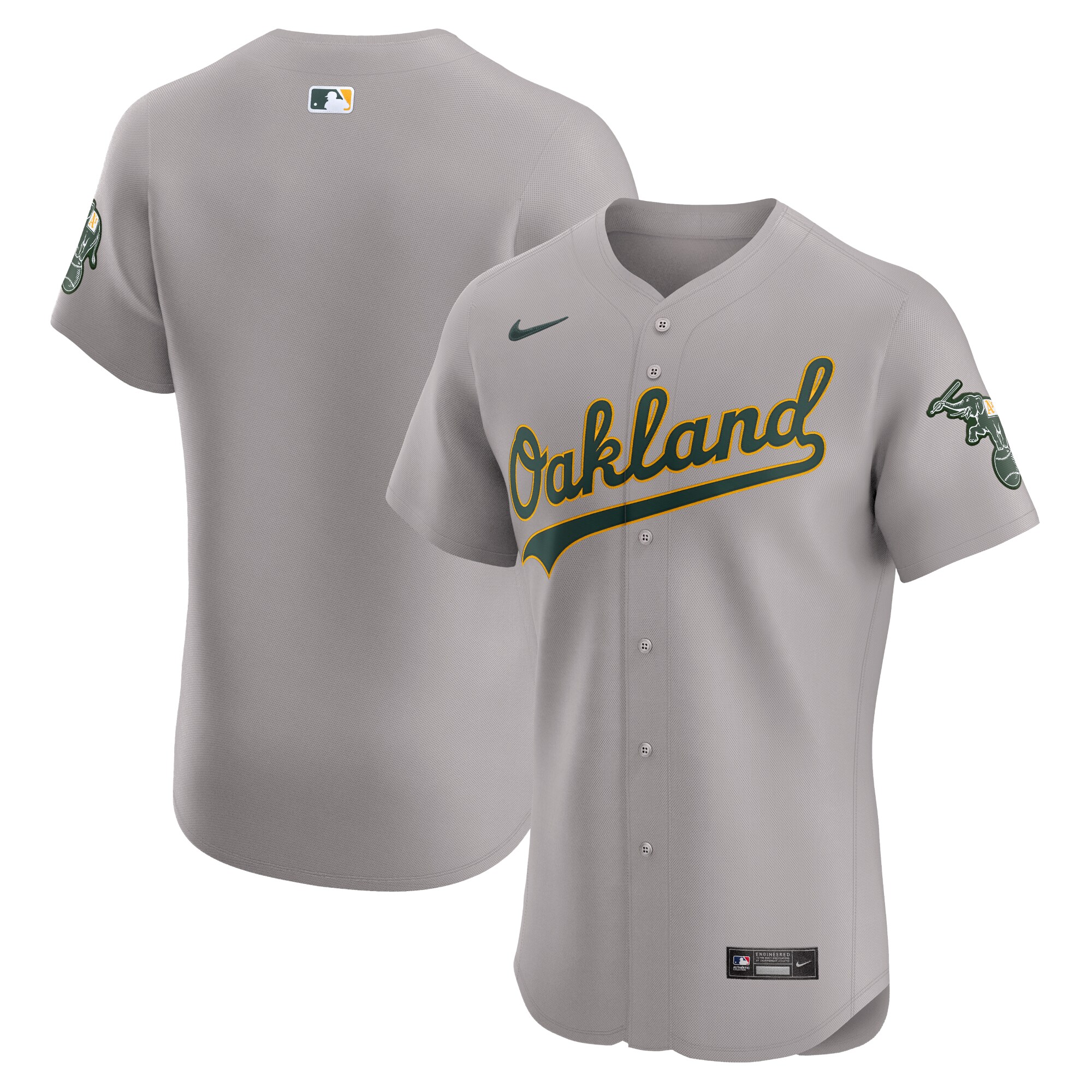  Oakland Athletics Nike Road Vapor Premier Elite Patch Jersey - Gray