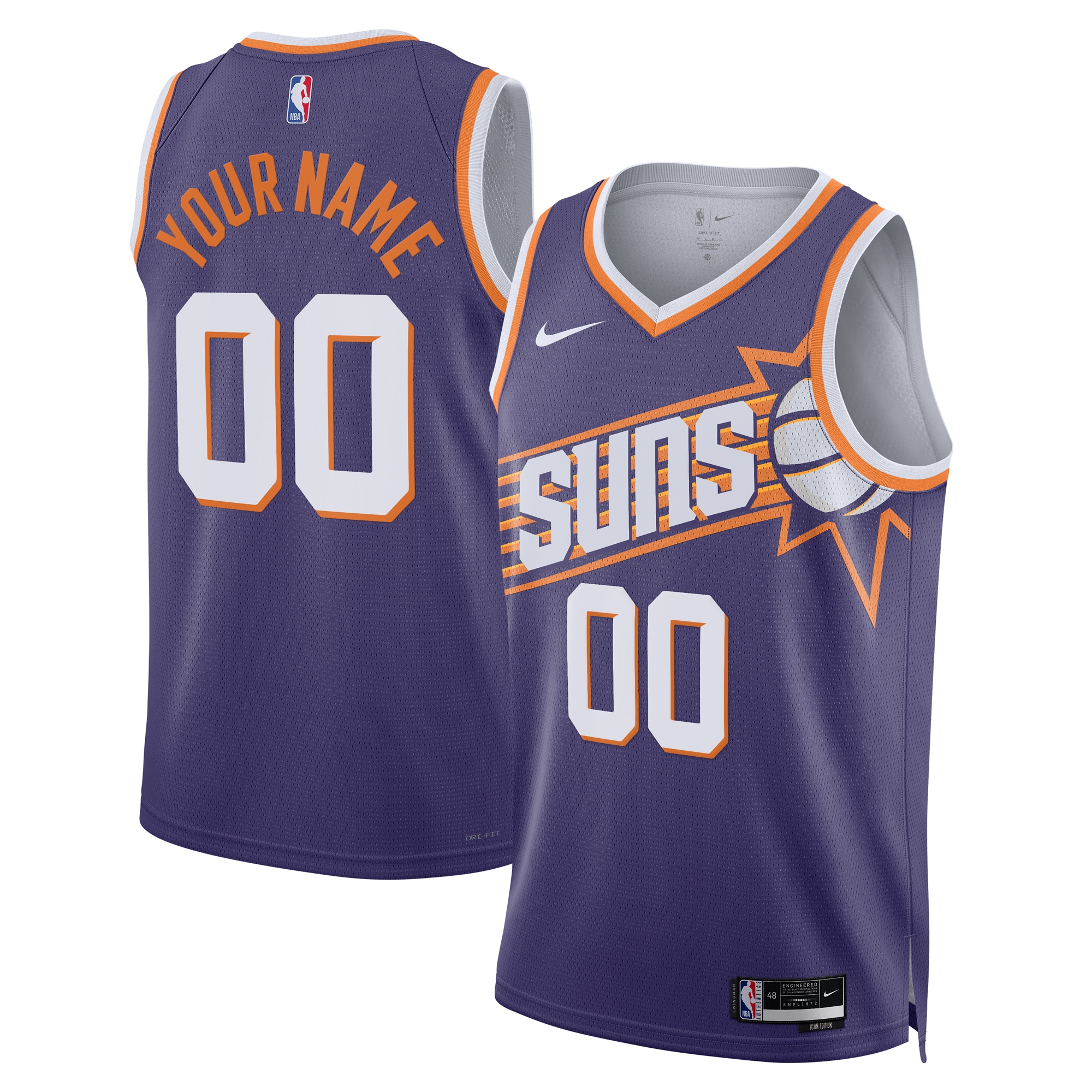  Phoenix Suns Nike Unisex Swingman Custom Jersey - Purple - Icon Edition
