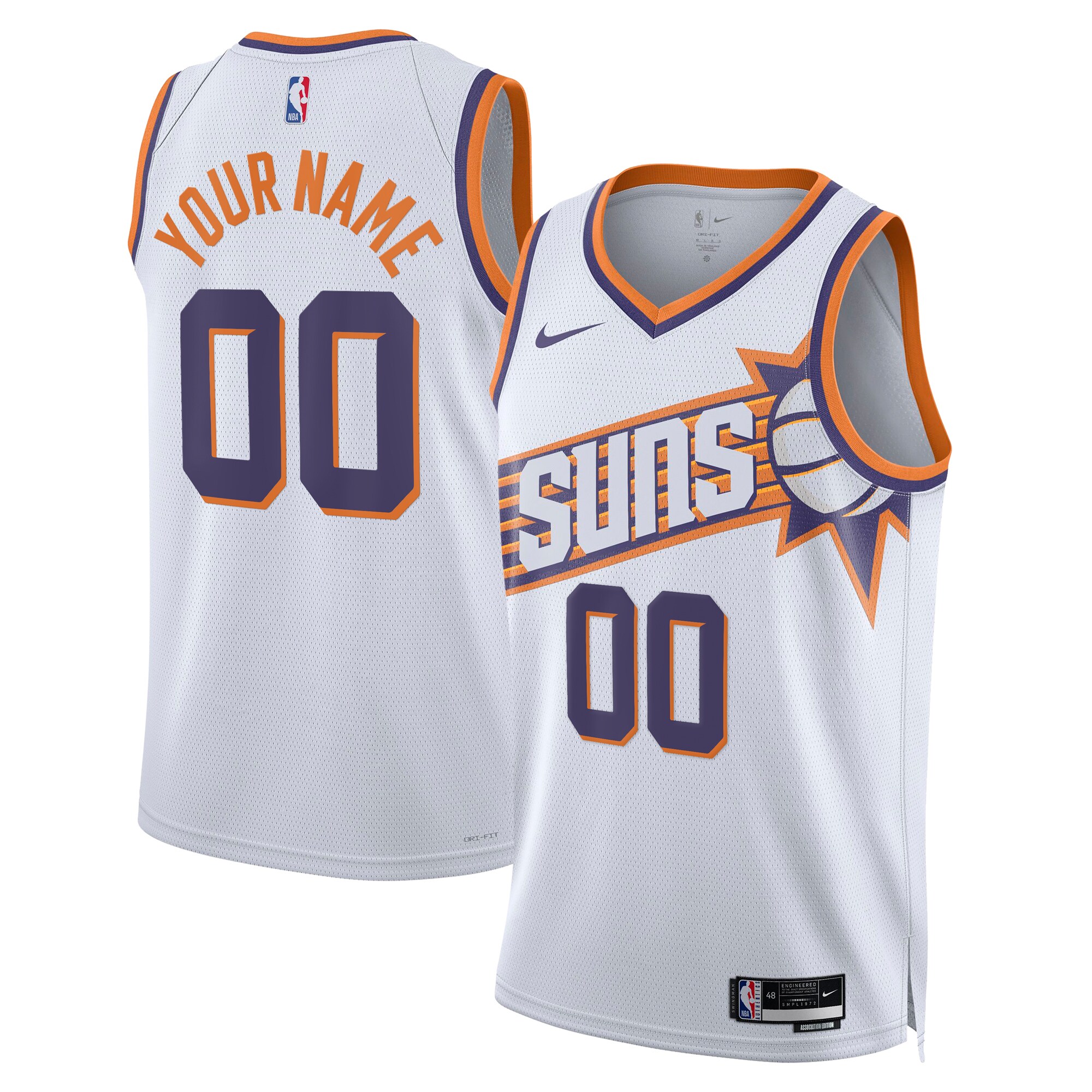  Phoenix Suns Nike Unisex Swingman Custom Jersey - White - Association Edition