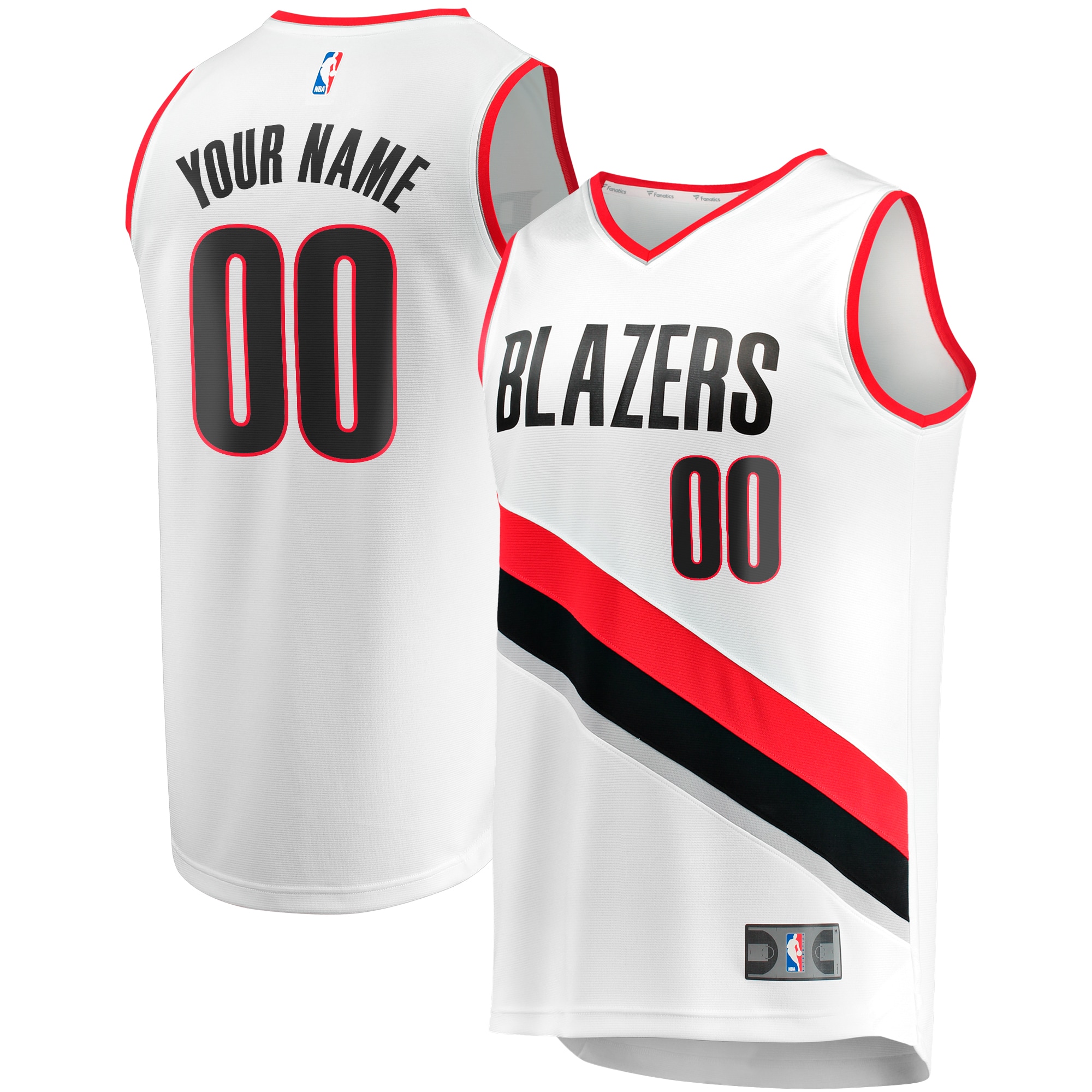  Portland Trail Blazers Fanatics Youth Fast Break Replica Custom Jersey - Association Edition - White