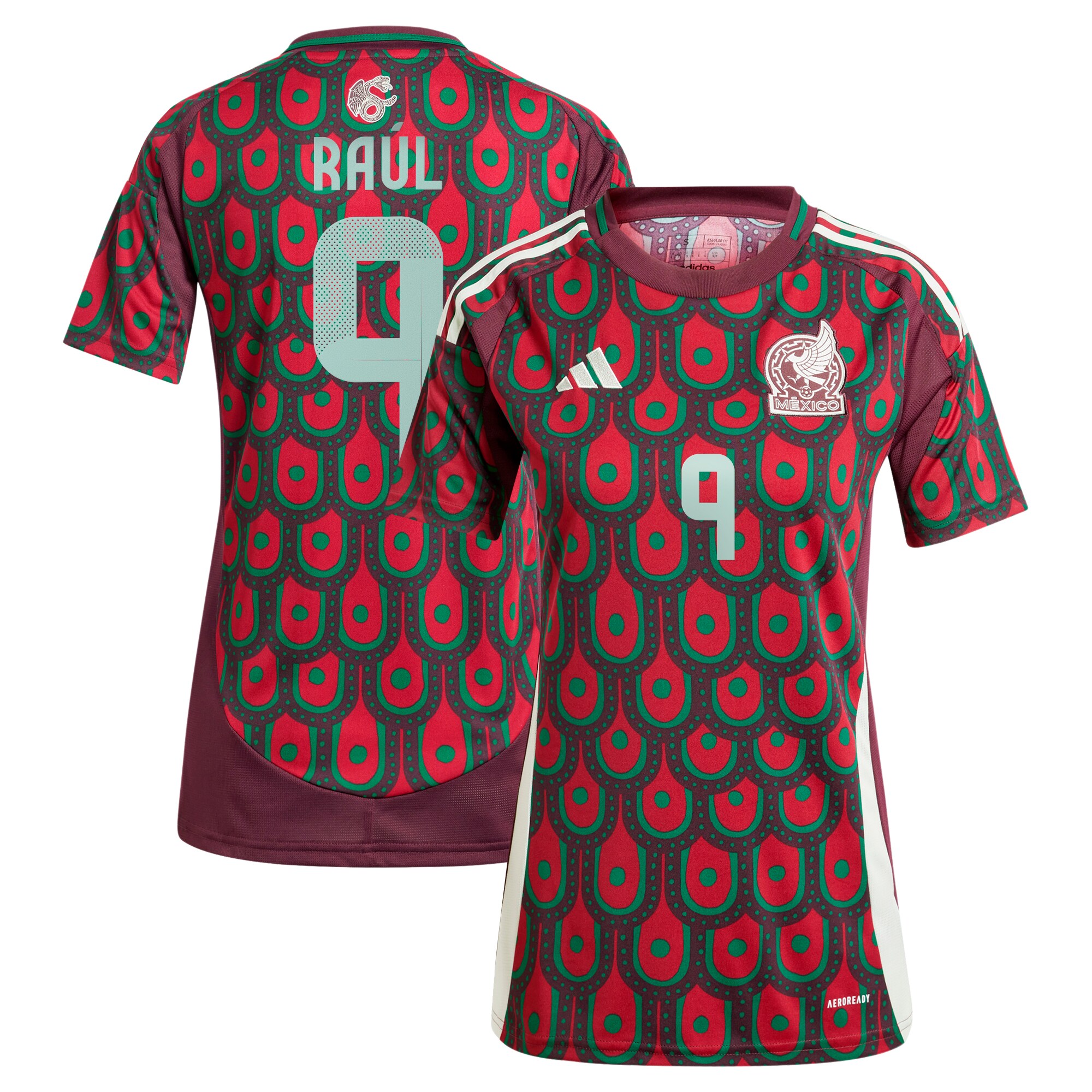 Raul Jimenez Mexico National Team adidas Women's 2024 Home Replica Player Jersey - Burgundy