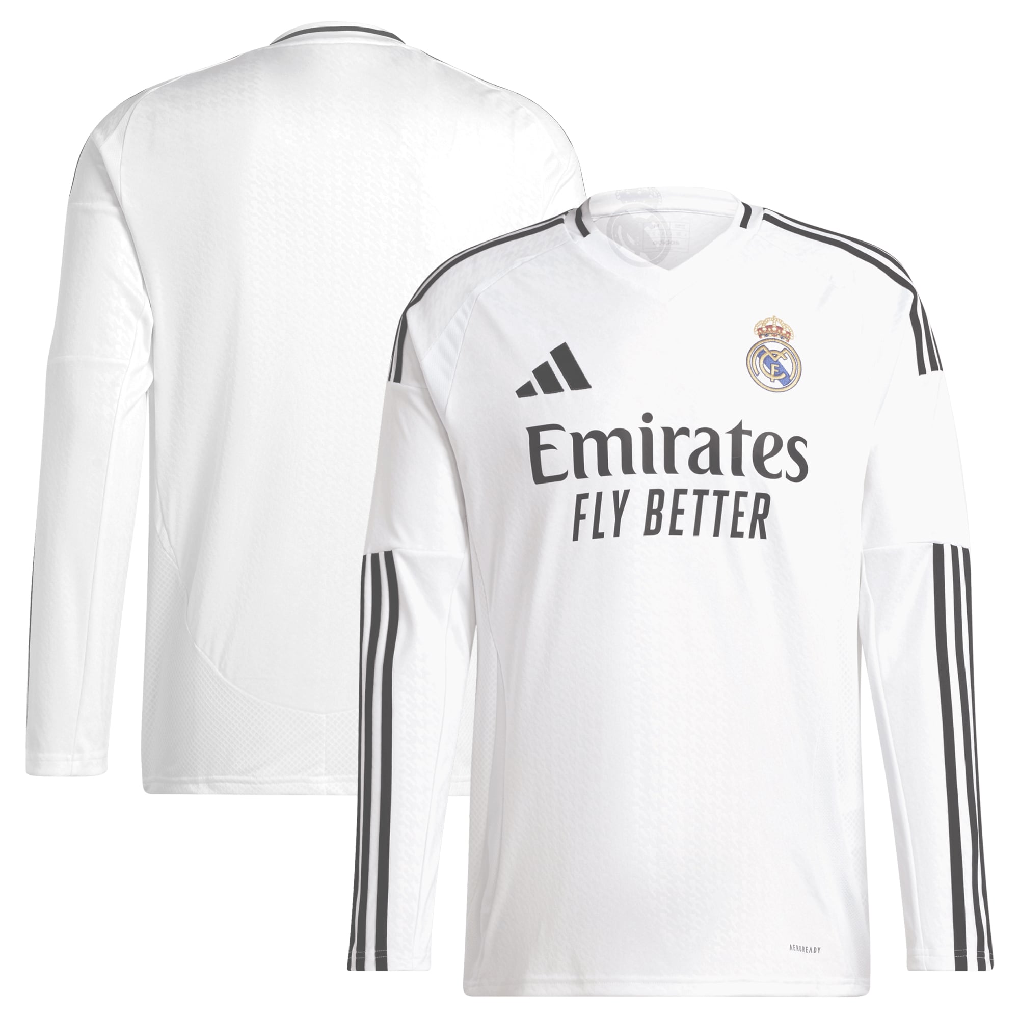  Real Madrid adidas 2024/25 Home Replica Long Sleeve Jersey - White