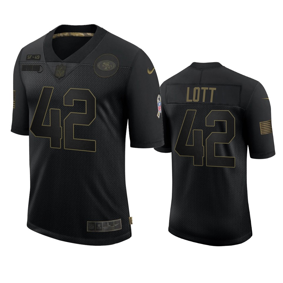  Ronnie Lott Retired Jersey Black 2020 Salute To Service