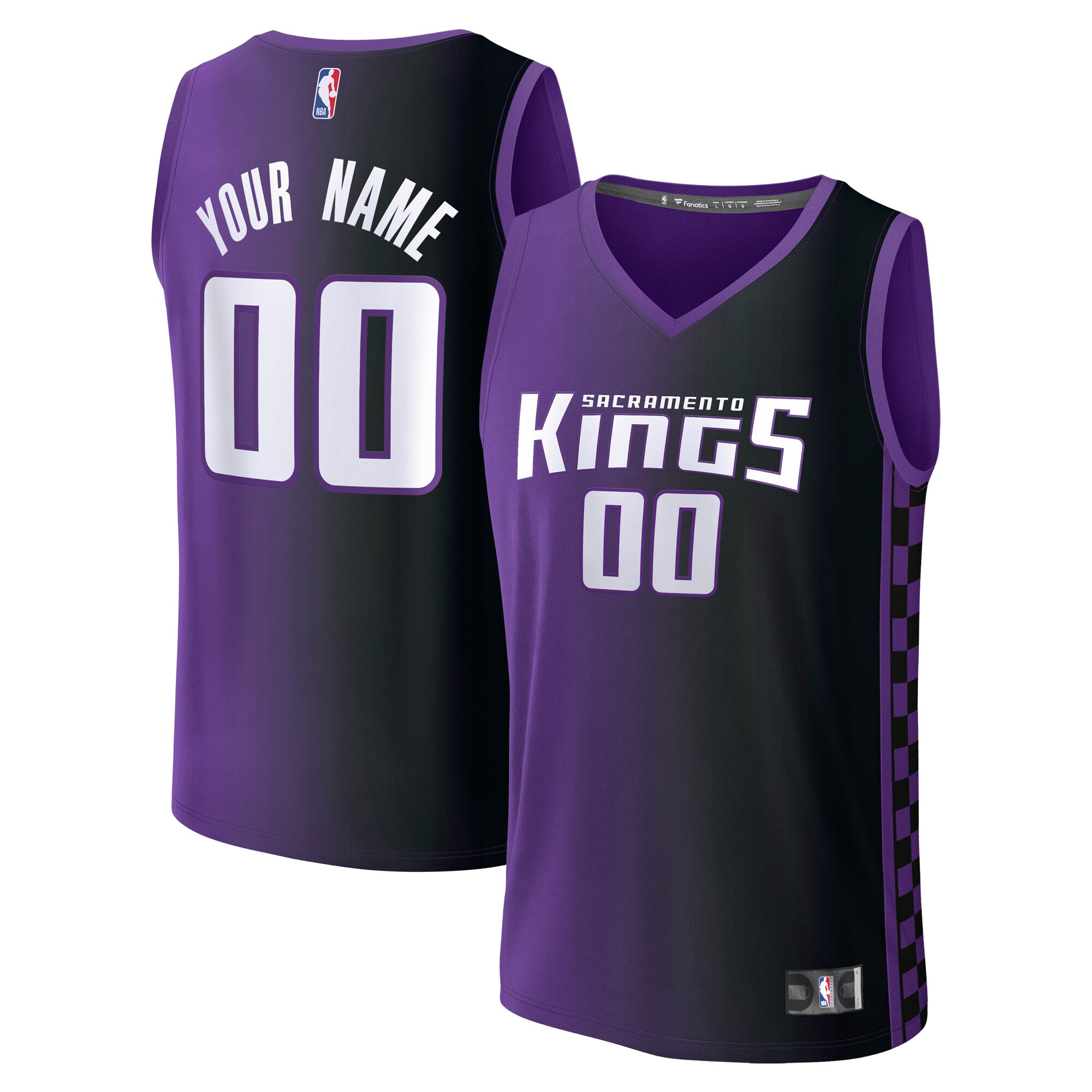  Sacramento Kings Fanatics Custom Fast Break Jersey - Purple - Statement Edition