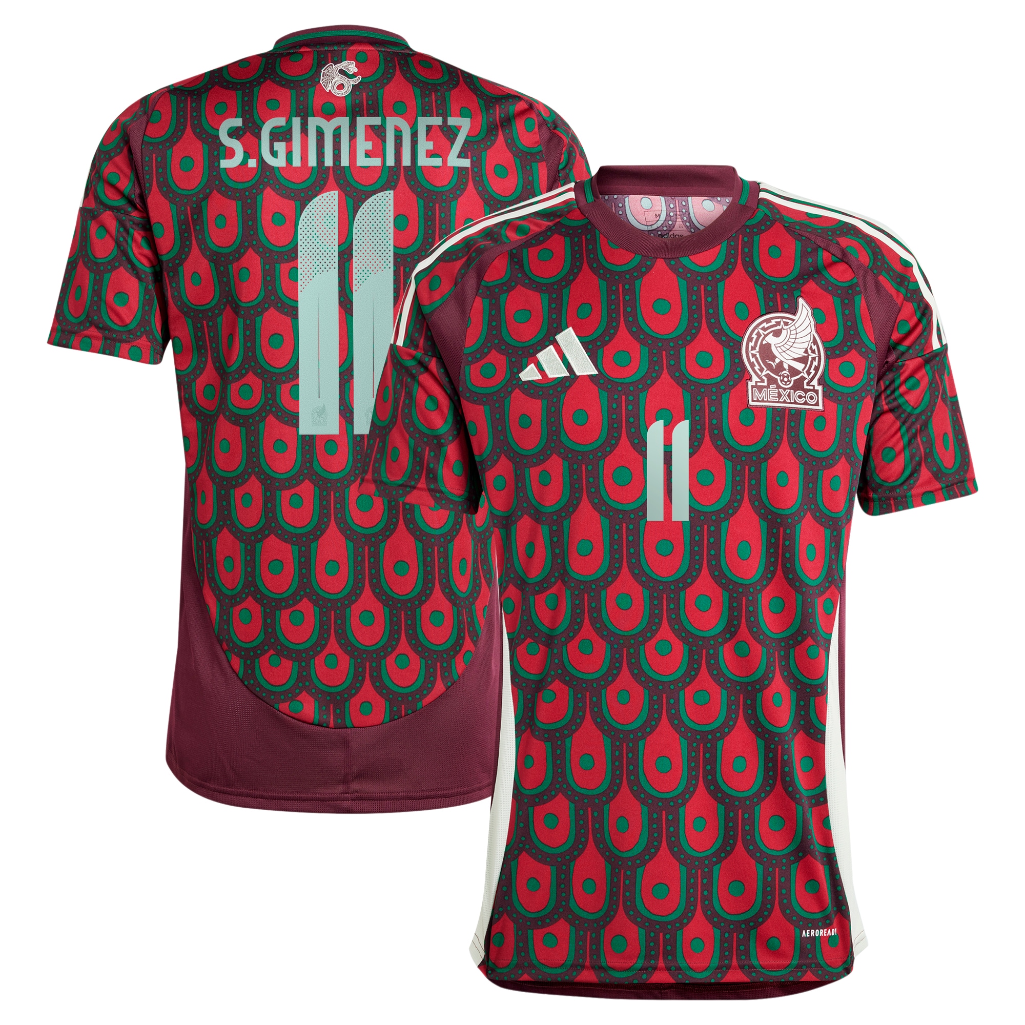 Santiago GimÃ©nez Mexico National Team adidas 2024 Home Replica Player Jersey - Green