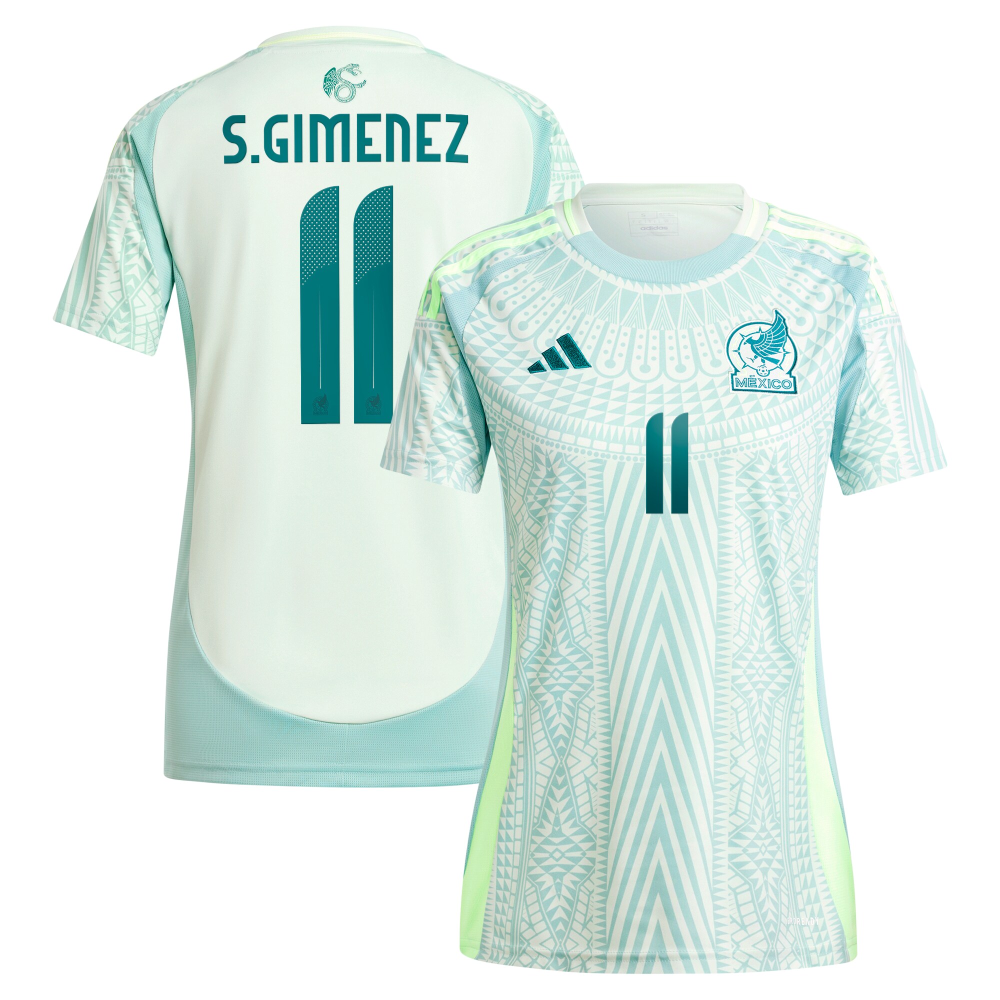 Santiago GimÃ©nez Mexico National Team adidas Women's 2024 Away Replica Player Jersey - Green