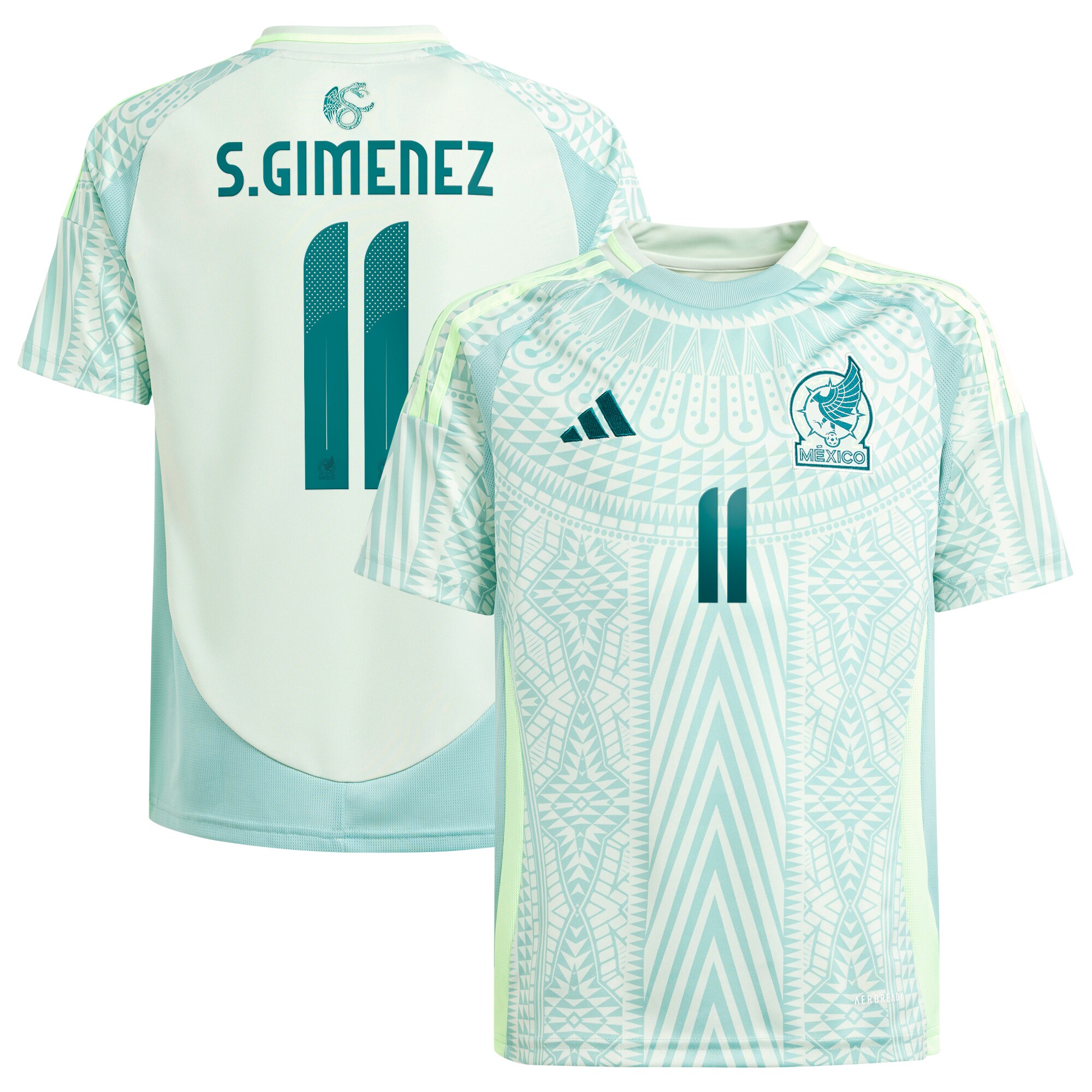 Santiago GimÃ©nez Mexico National Team adidas Youth 2024 Away Replica Player Jersey - Green