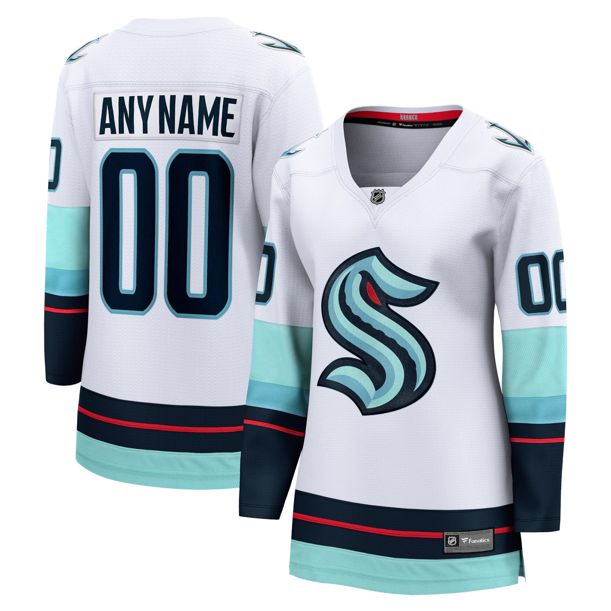 Seattle Kraken Fanatics Women's Away Breakaway Custom Jersey - White