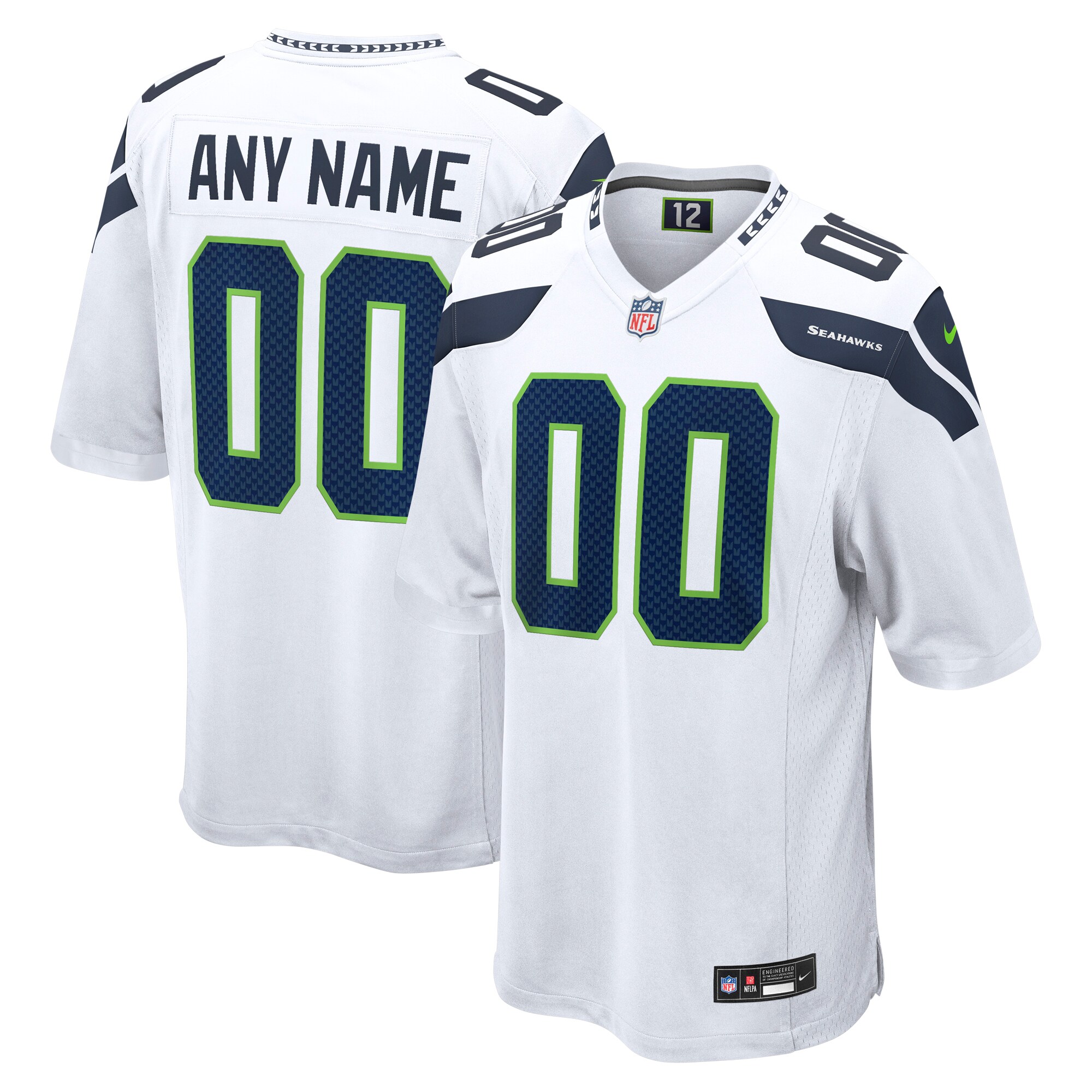  Seattle Seahawks Nike Custom Game Jersey - White