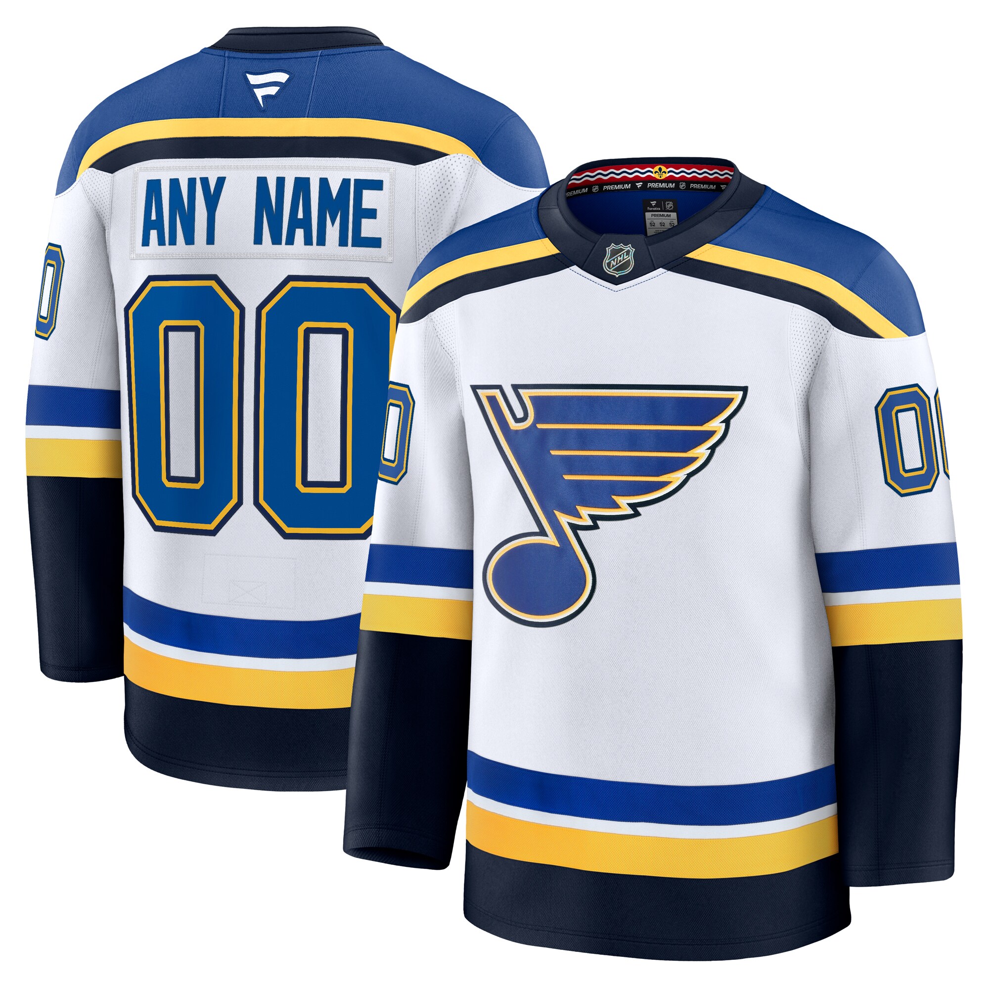 St. Louis Blues Fanatics Away Premium Custom Jersey - White