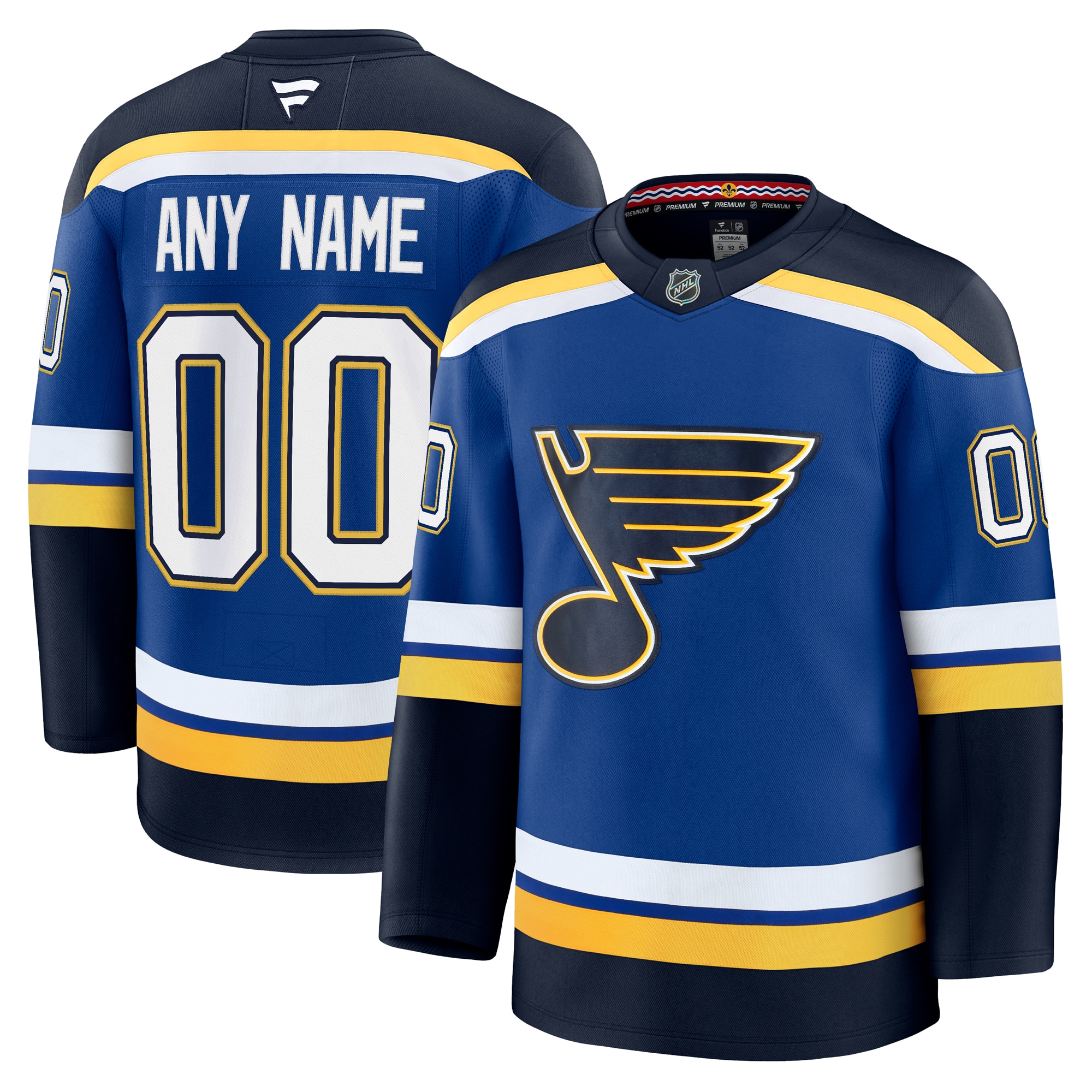 St. Louis Blues Fanatics Home Premium Custom Jersey - Blue