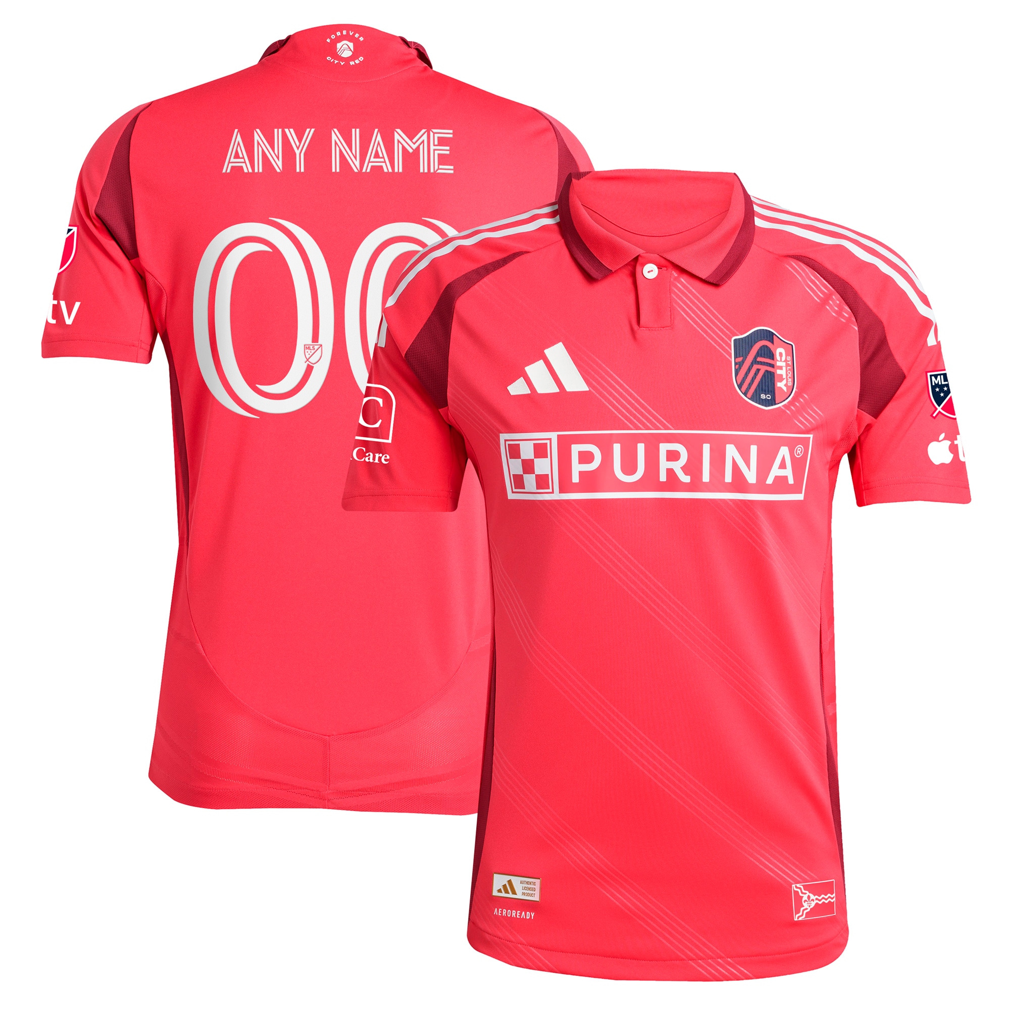 St. Louis City SC adidas 2025 Forever CITY Red Authentic Custom Jersey - Red