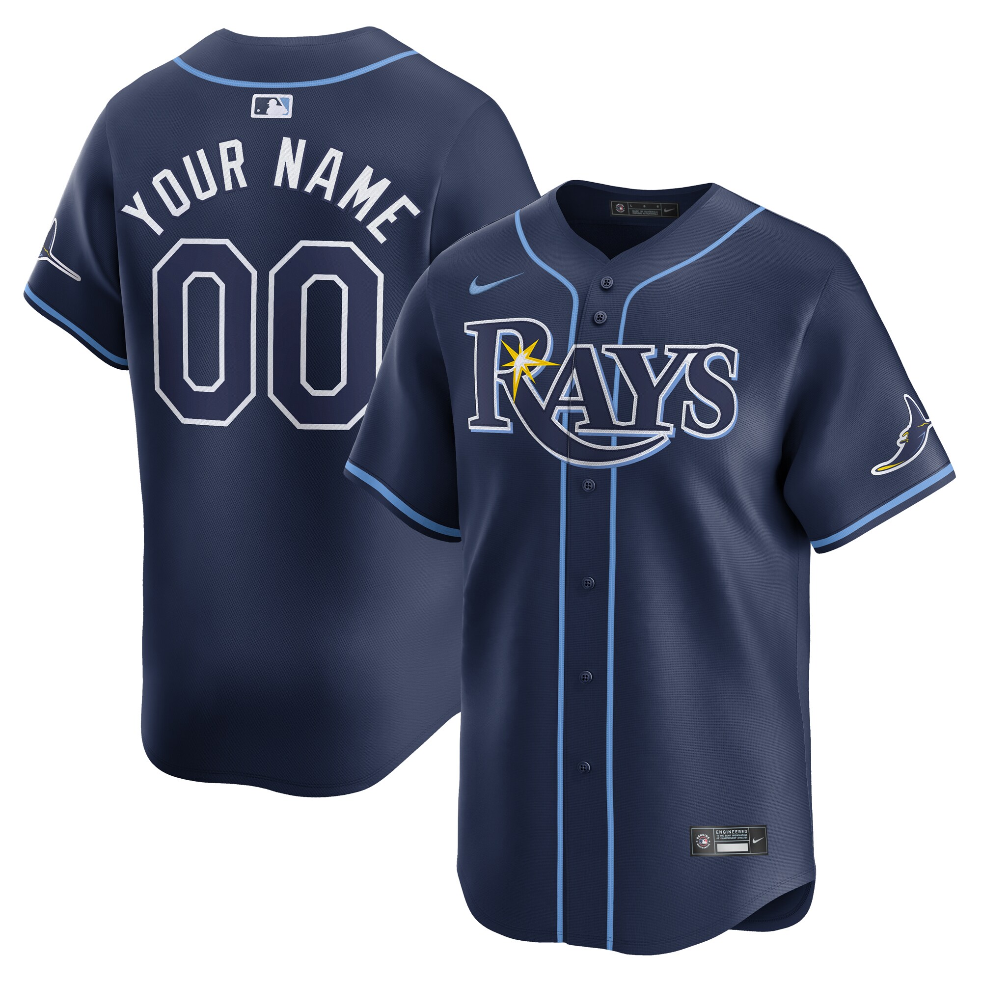  Tampa Bay Rays Nike Away Limited Custom Jersey - Navy