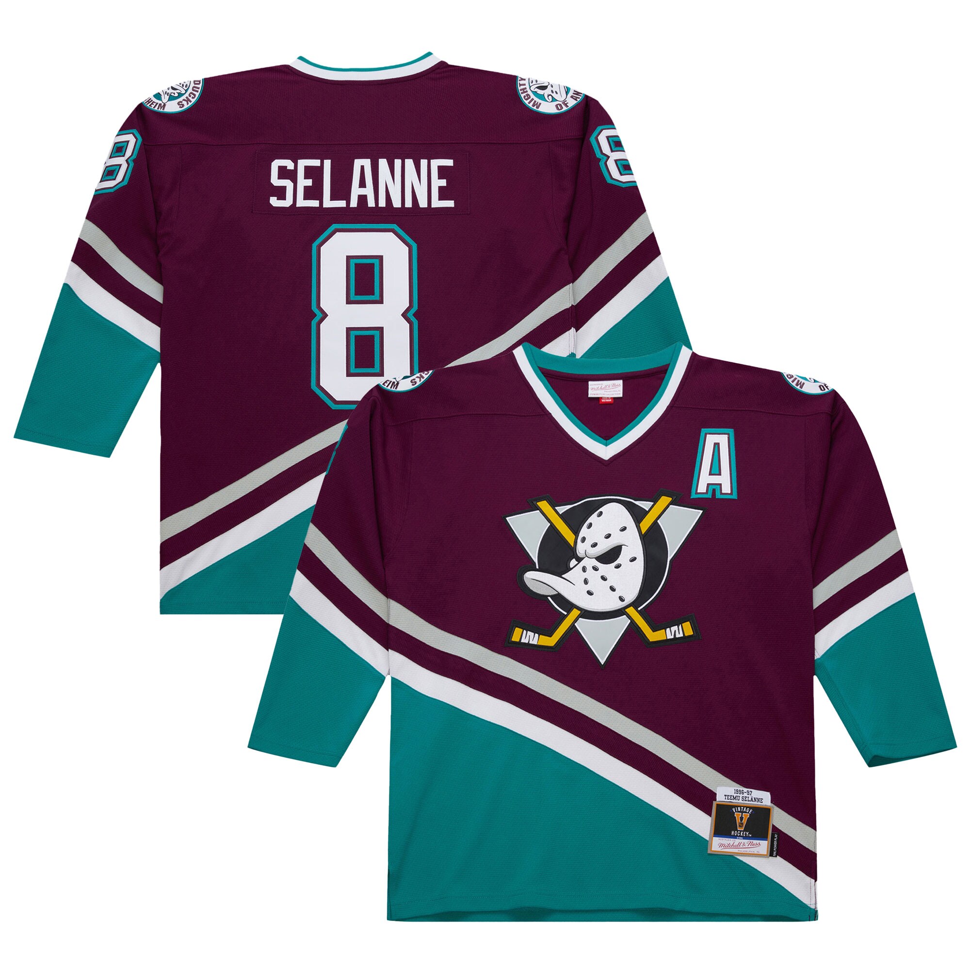 Teemu Selanne Anaheim Ducks 1996-97 Power Play Jersey - Purple