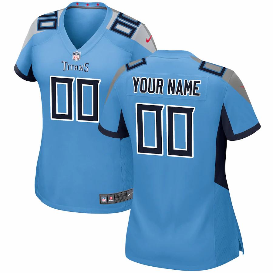 Tennessee Titans Nike Women's Custom Game Jersey - Light Blue