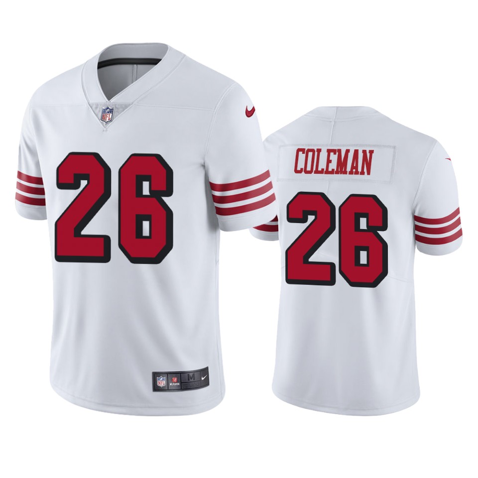  Tevin Coleman White Color Rush Limited Jersey