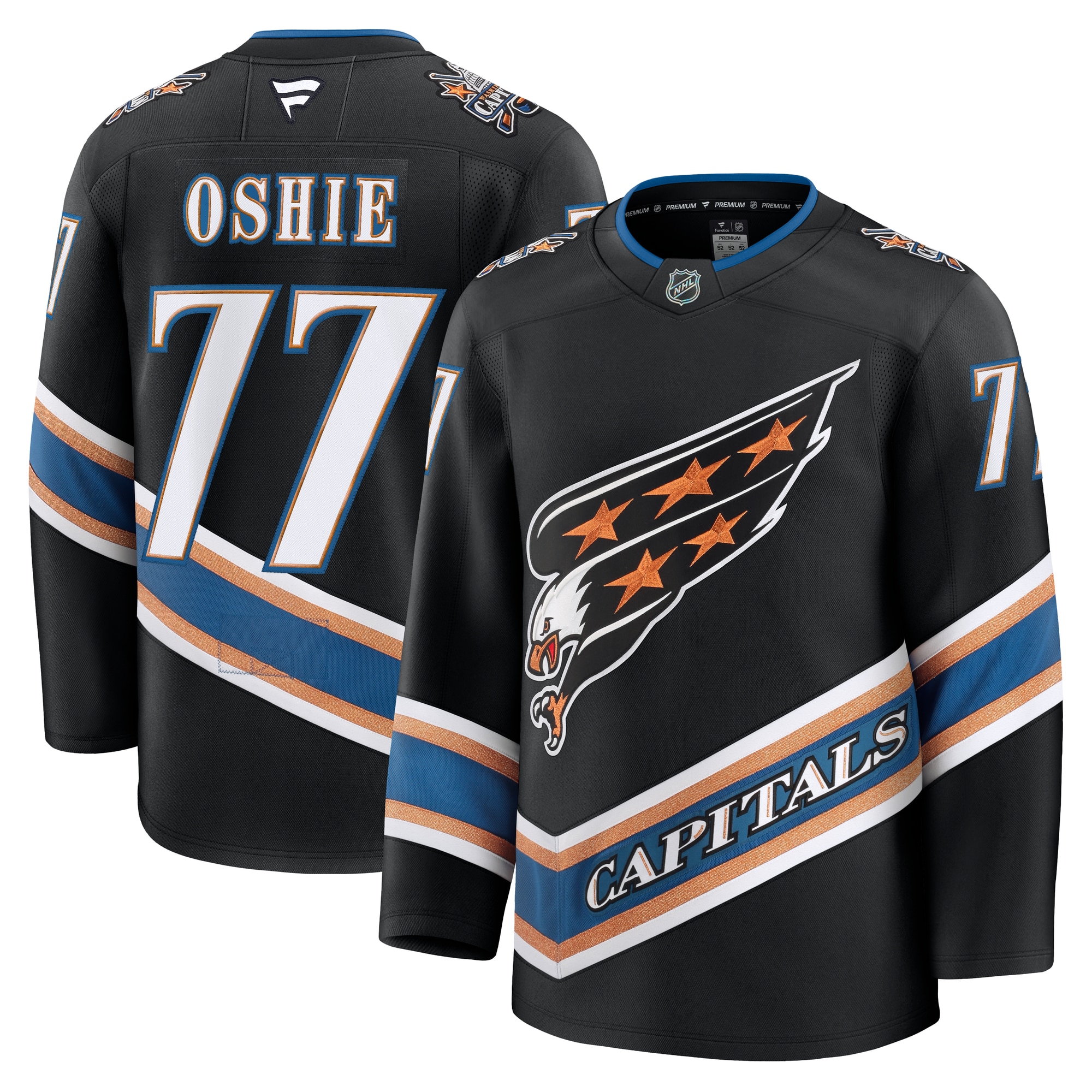 TJ Oshie Washington Capitals Fanatics Alternate 50th Anniversary Premium Jersey - Black