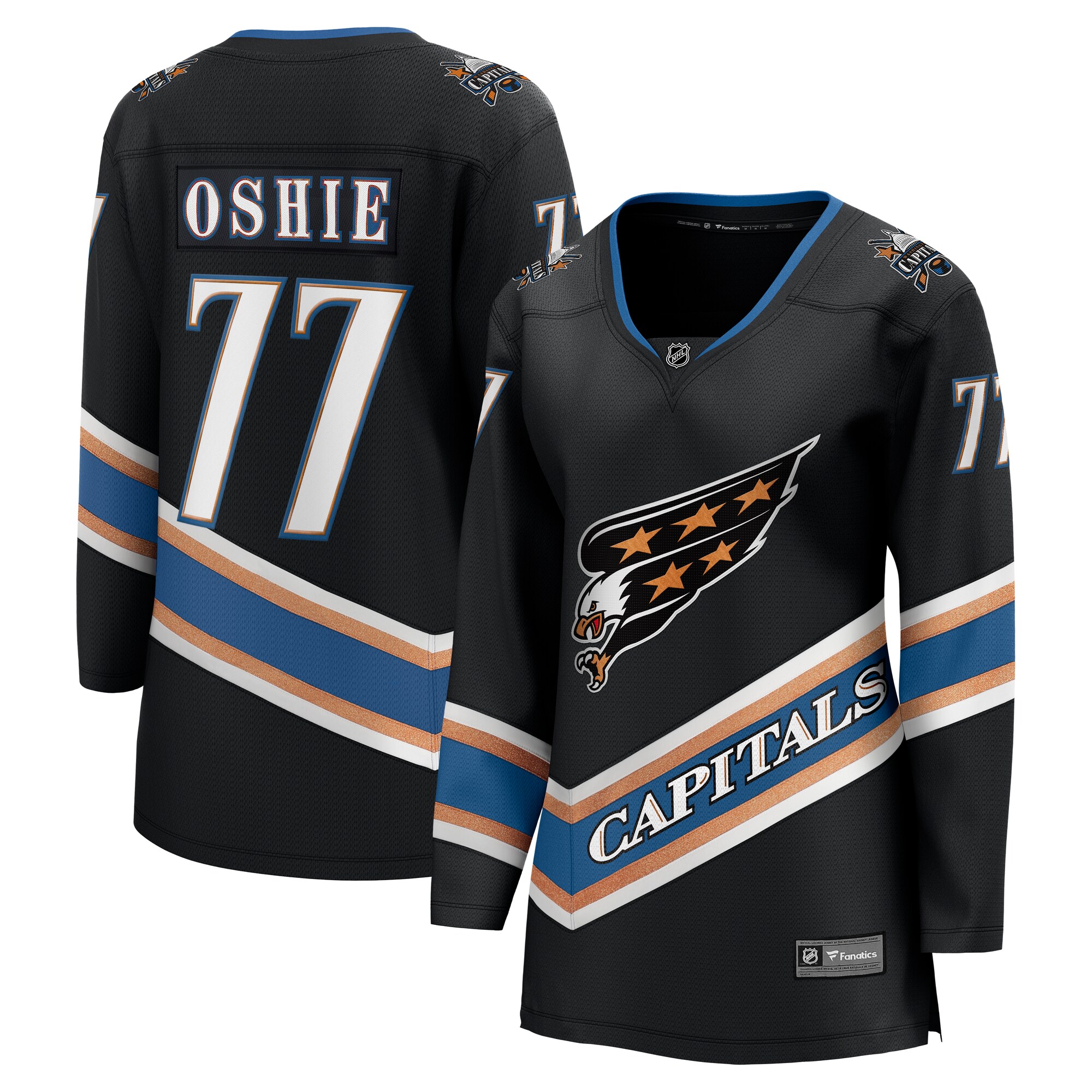 TJ Oshie Washington Capitals Fanatics Women's Alternate 50th Anniversary Premier Breakaway Player Jersey - Black