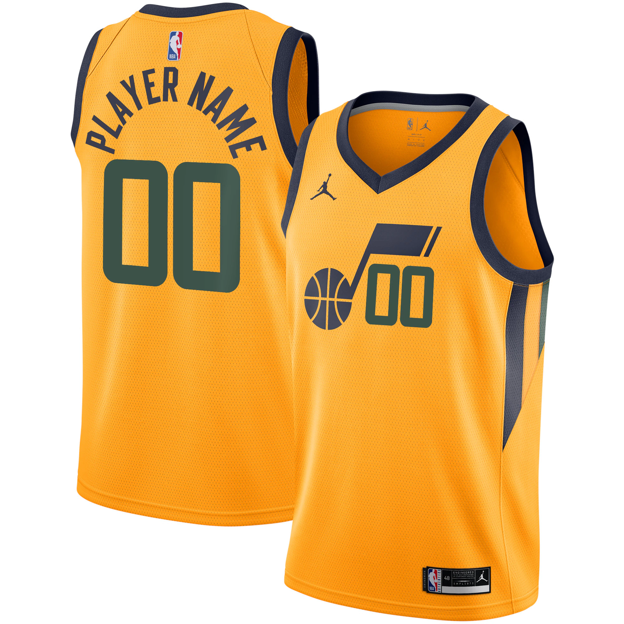 Utah Jazz Jordan Brand Swingman Custom Jersey - Statement Edition - Gold