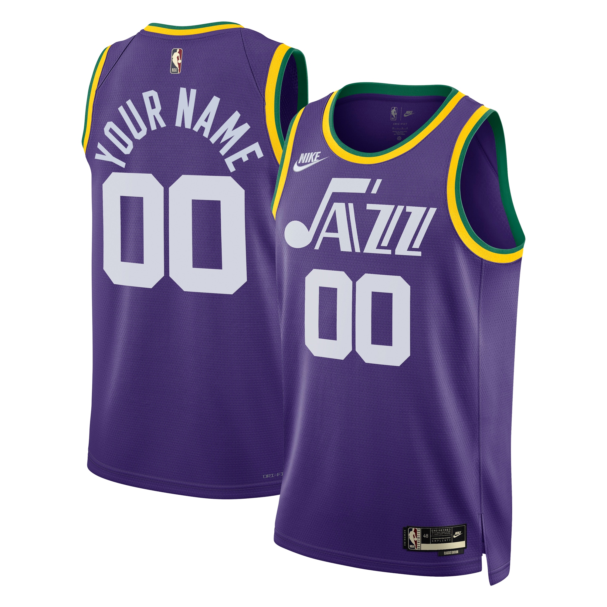 Utah Jazz Nike Hardwood Classic Edition Swingman Jersey - Custom - Unisex
