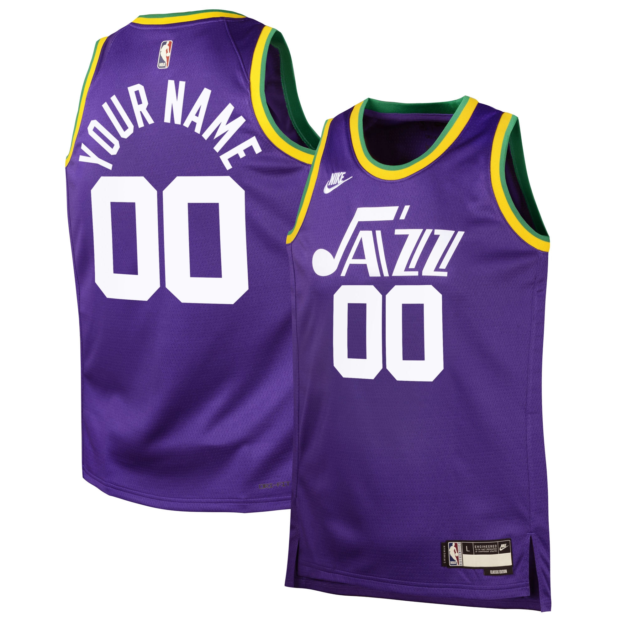 Utah Jazz Nike Hardwood Classic Edition Swingman Jersey - Custom - Youth